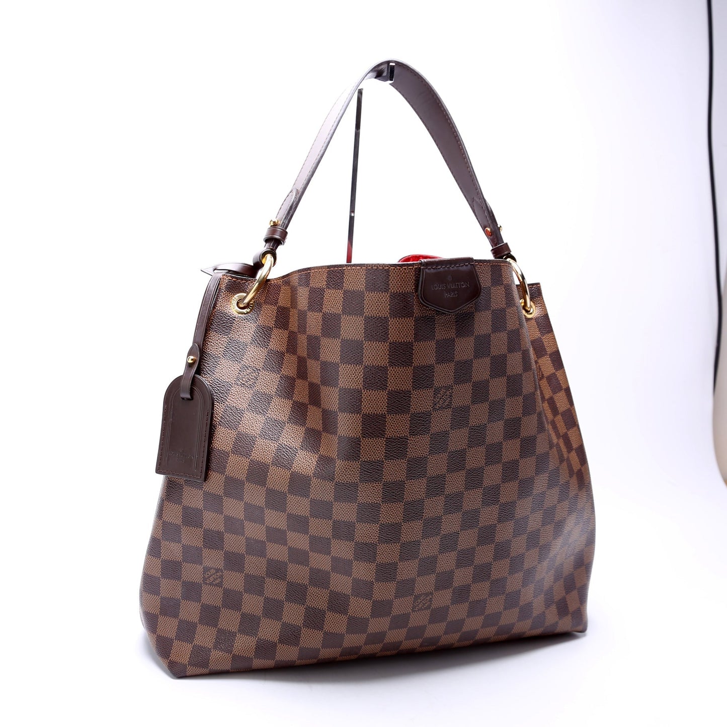 Louis Vuitton Graceful MM Ebene Damier Red Handbag