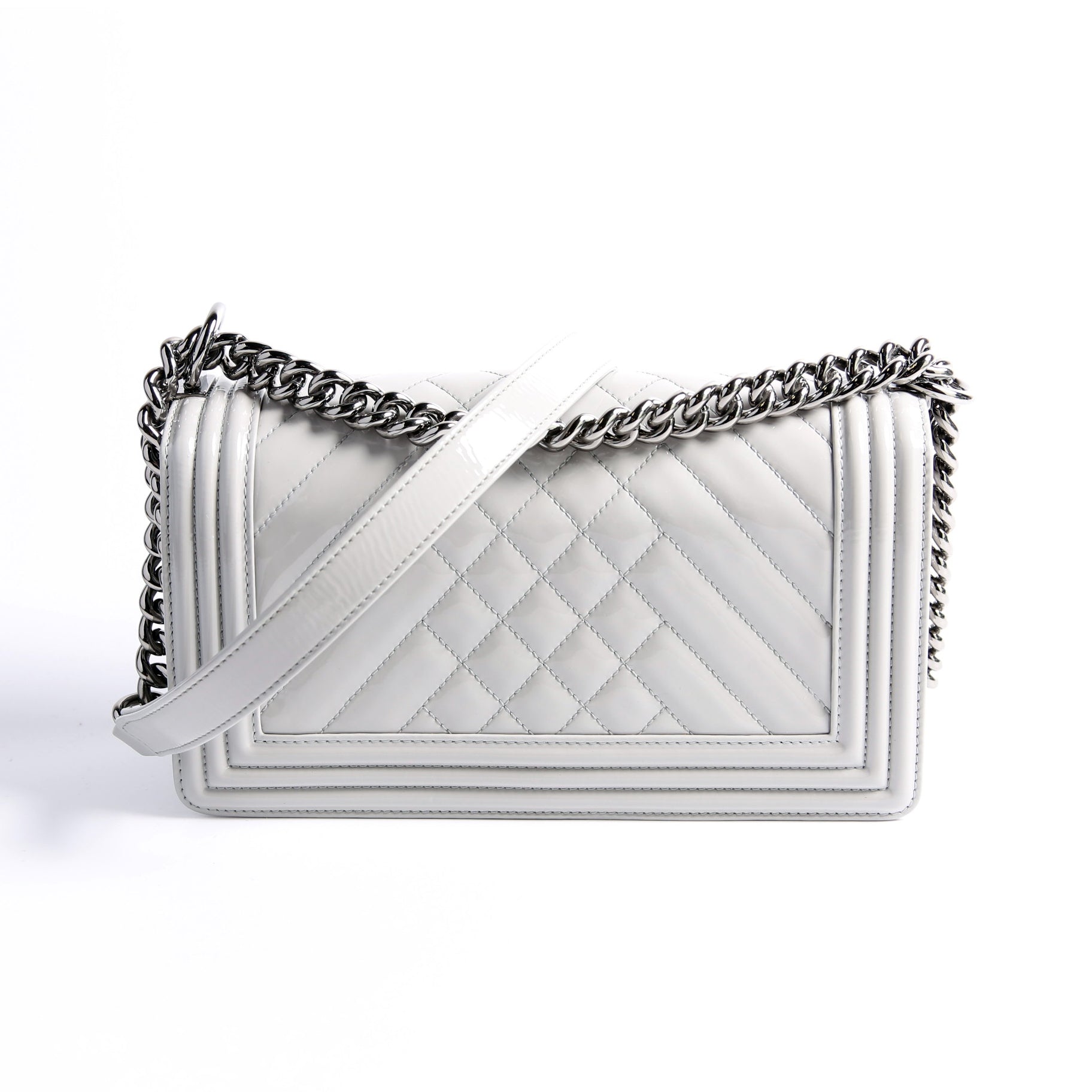 Chanel Boy Flap Old Other Grey Handbag