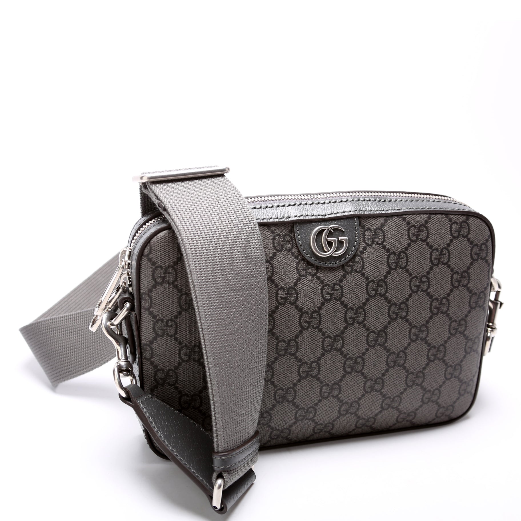 Gucci GG Supreme Ophidia Wristlet Grey Small Crossbody Bag