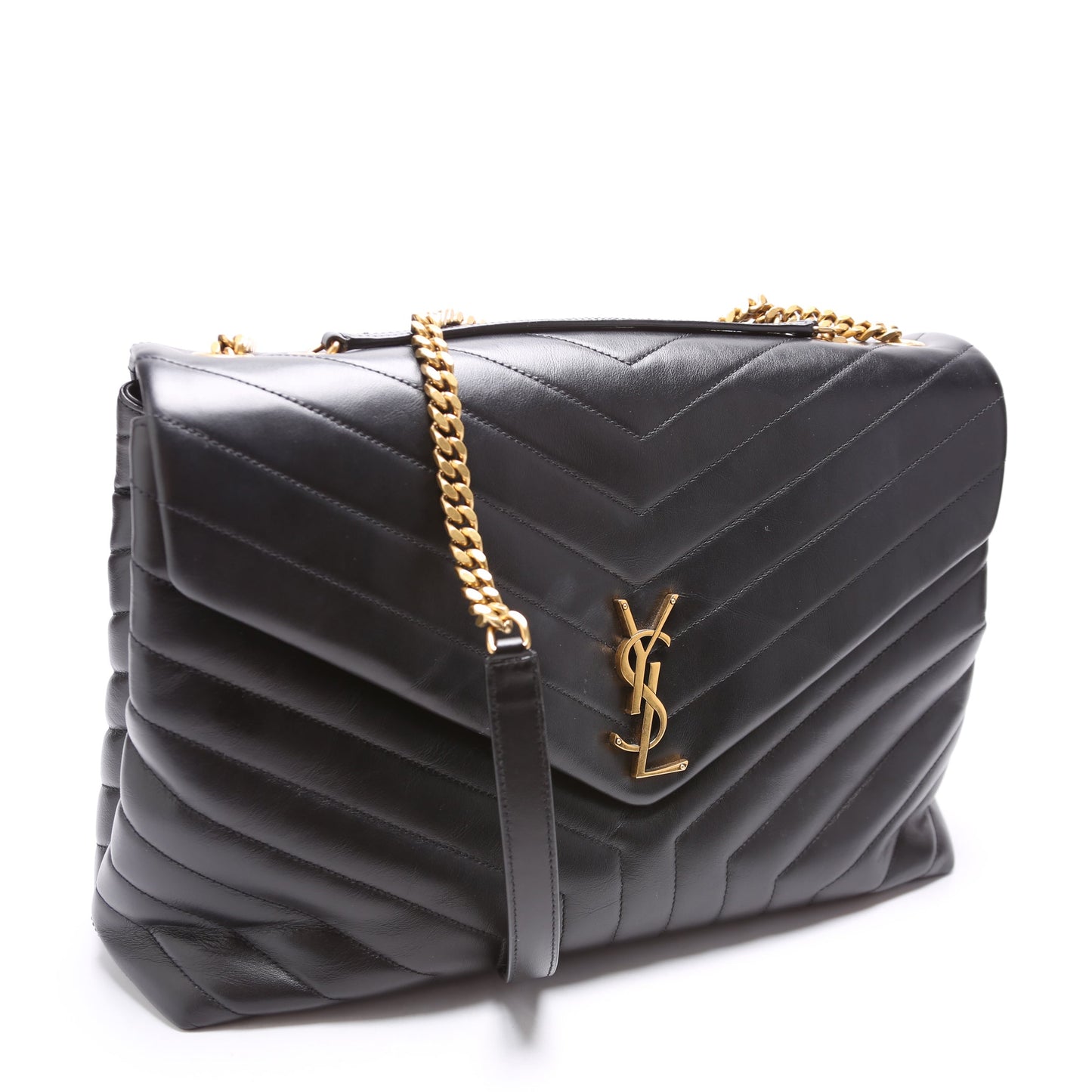 YSL Saint Laurent Loulou Satchel Bag Black Large Large 574947 Black