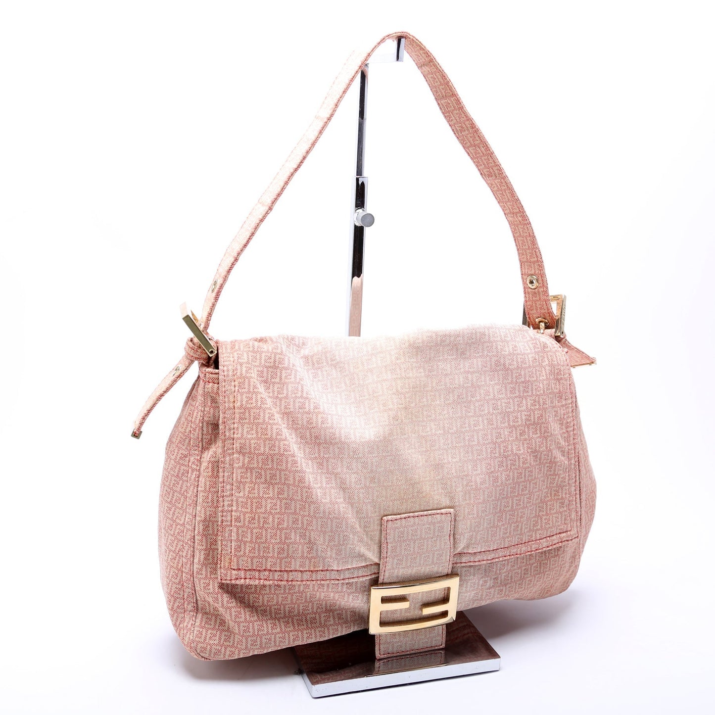 Fendi 8Br001 Mama Forever Zucchino Fabric Bag Pink Travel Bag