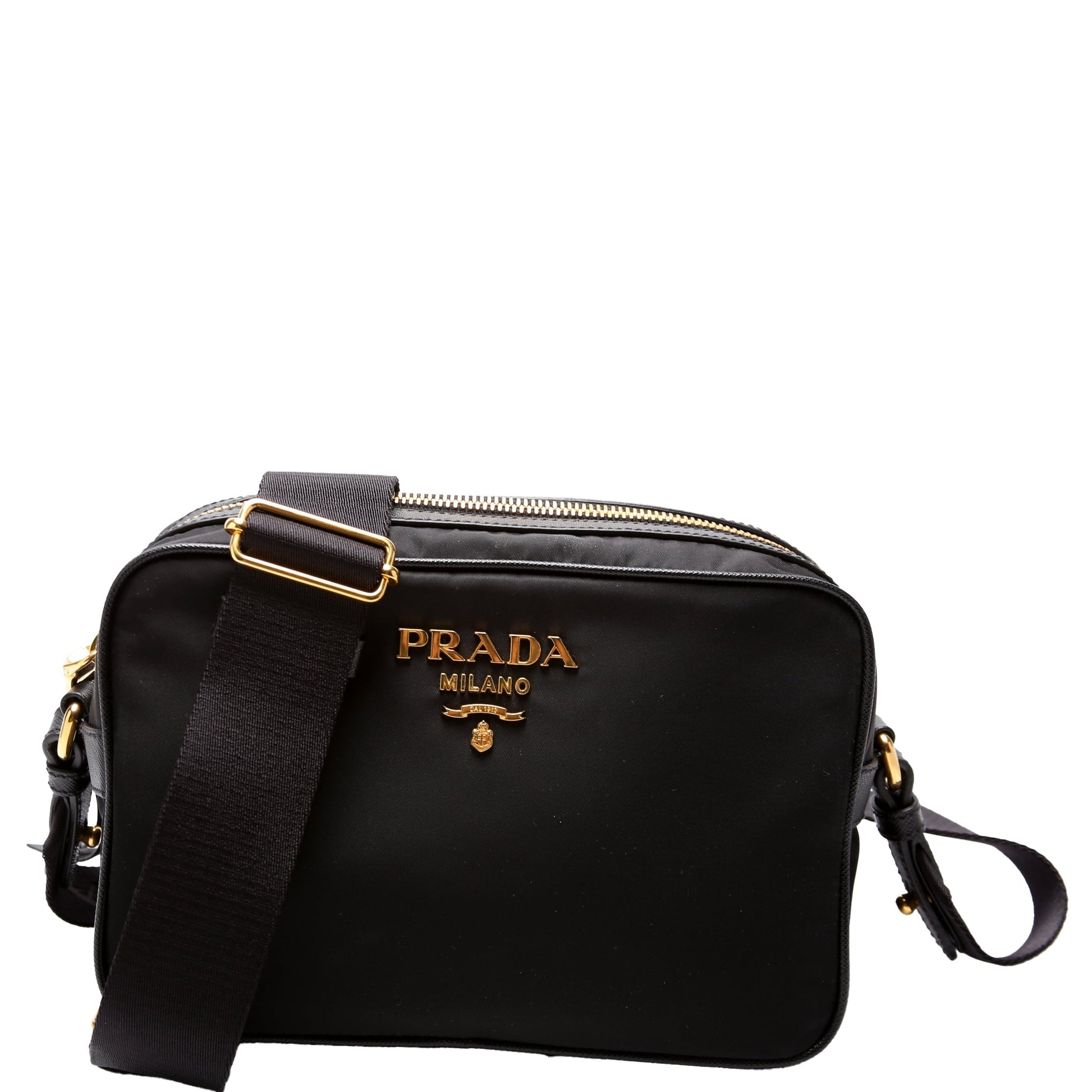 Prada Saffiano Camera Bag Nylon Black Travel Bag