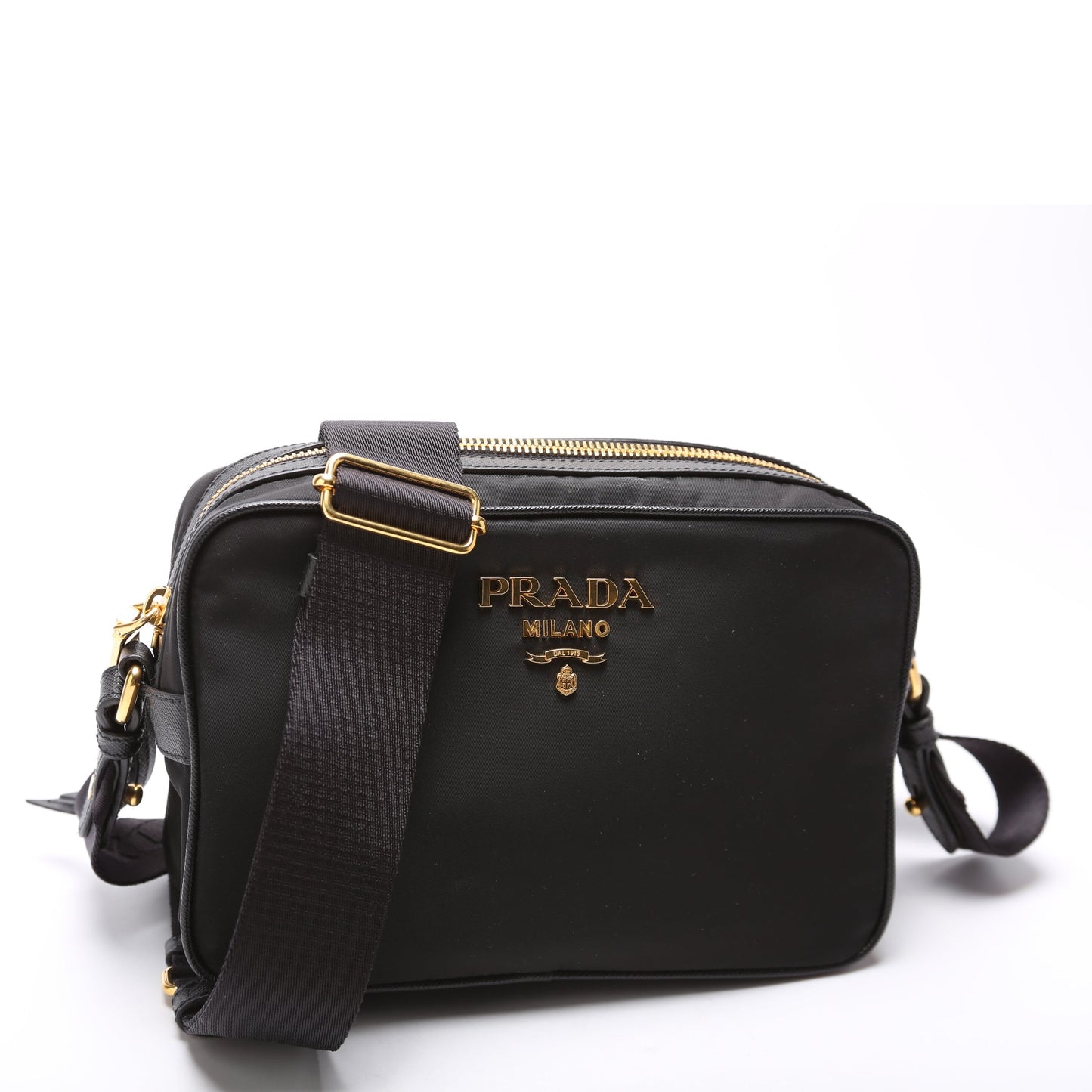 Prada Saffiano Camera Bag Nylon Black Travel Bag