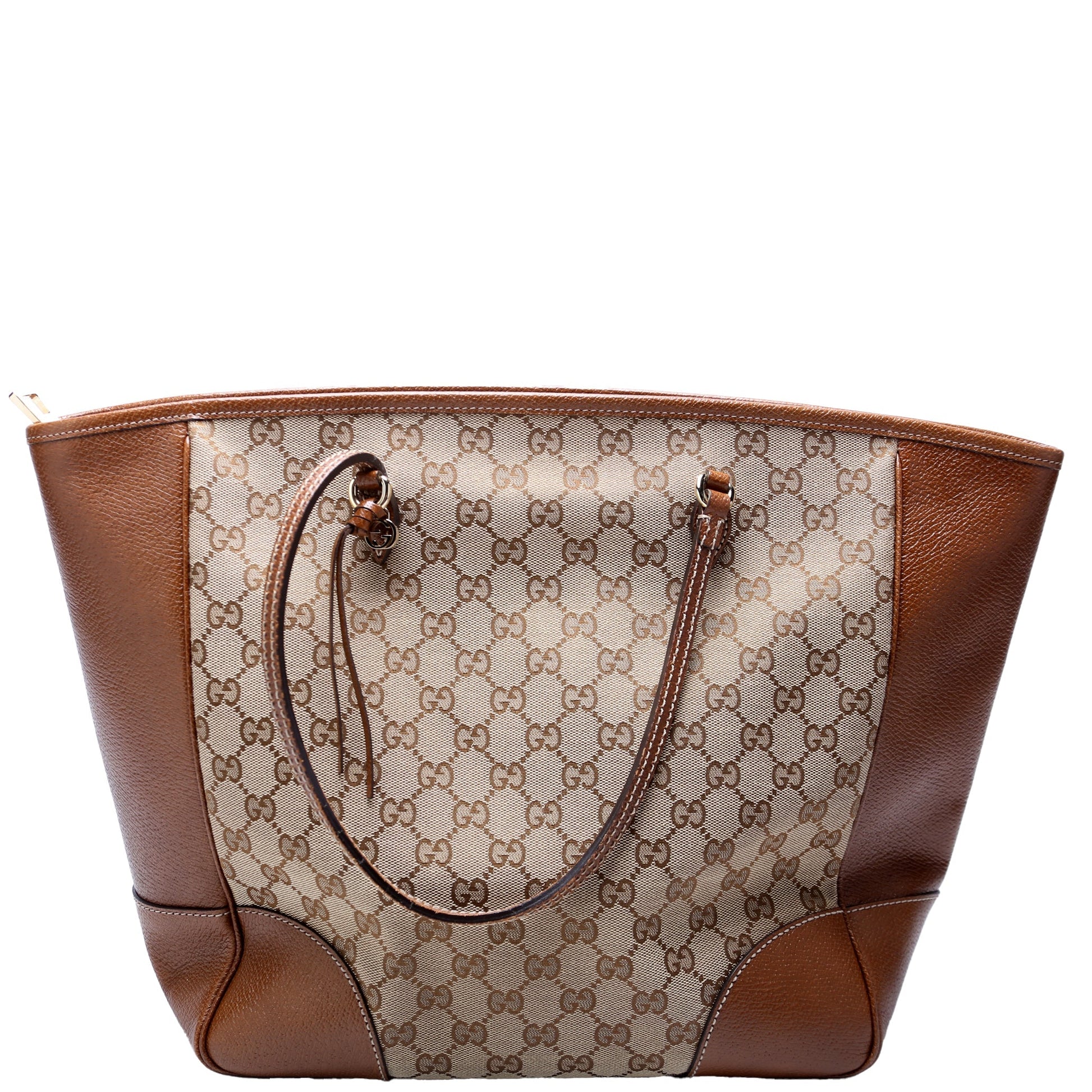 Gucci GG Bree Zip Canvas Brown Medium Tote Bag