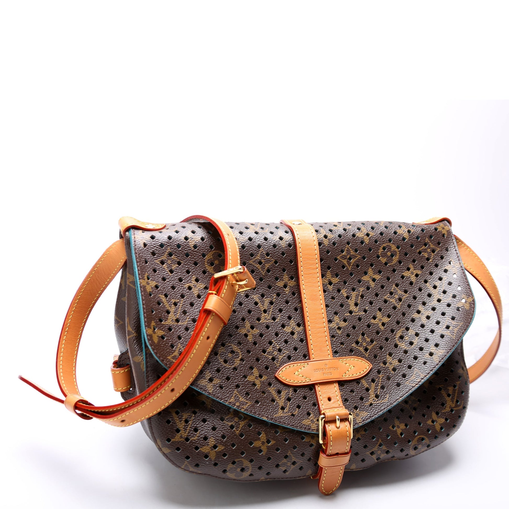 Louis Vuitton SC Flore Saumur Teal Monogram Handbag Teal 2