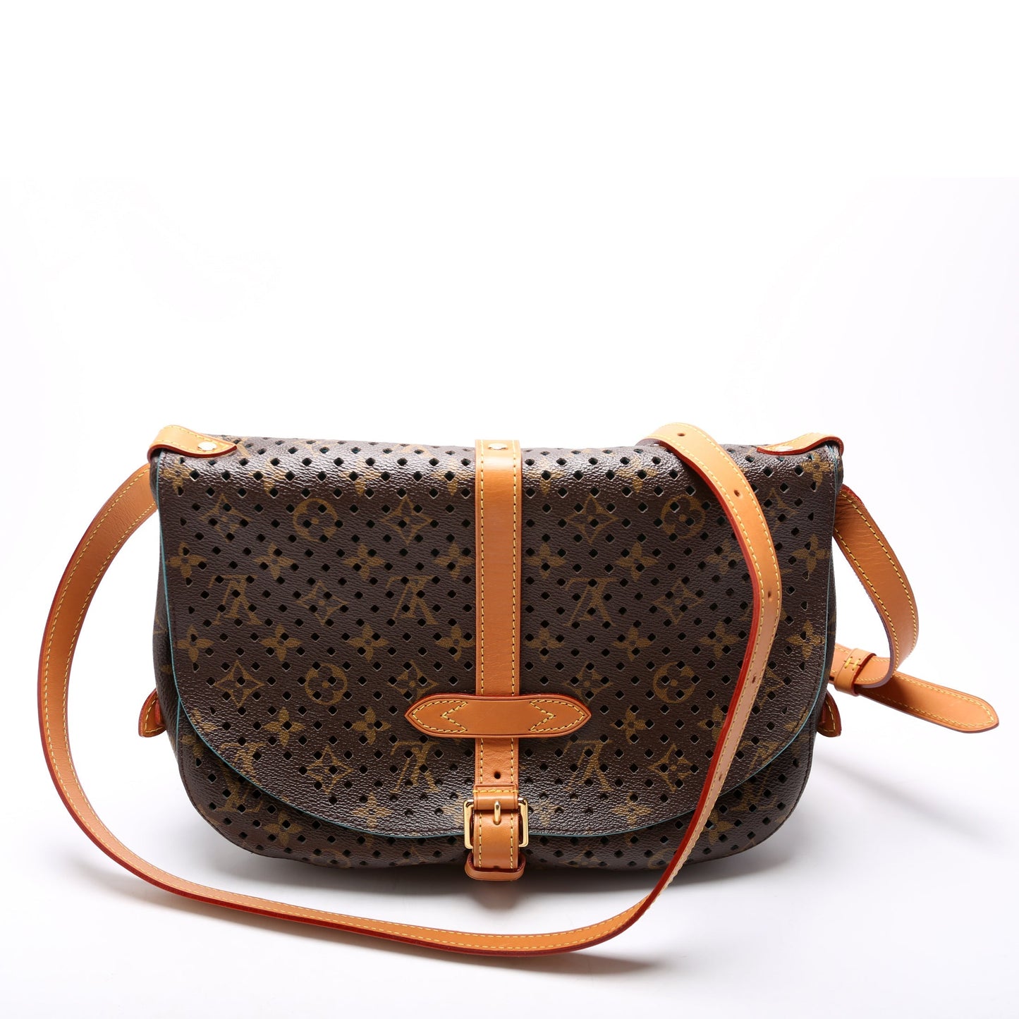 Louis Vuitton SC Flore Saumur Teal Monogram Handbag Teal 2
