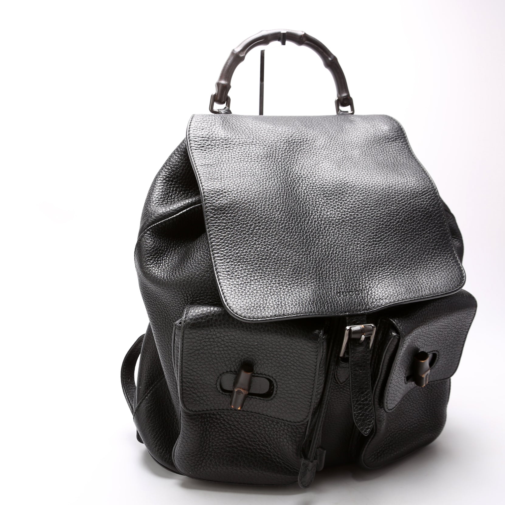 Gucci Bamboo Backpack Leather Black