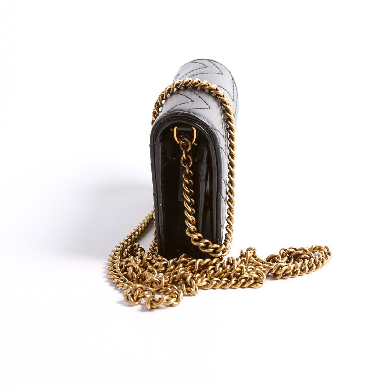 Gucci Marmont Black Chain Wallet Case