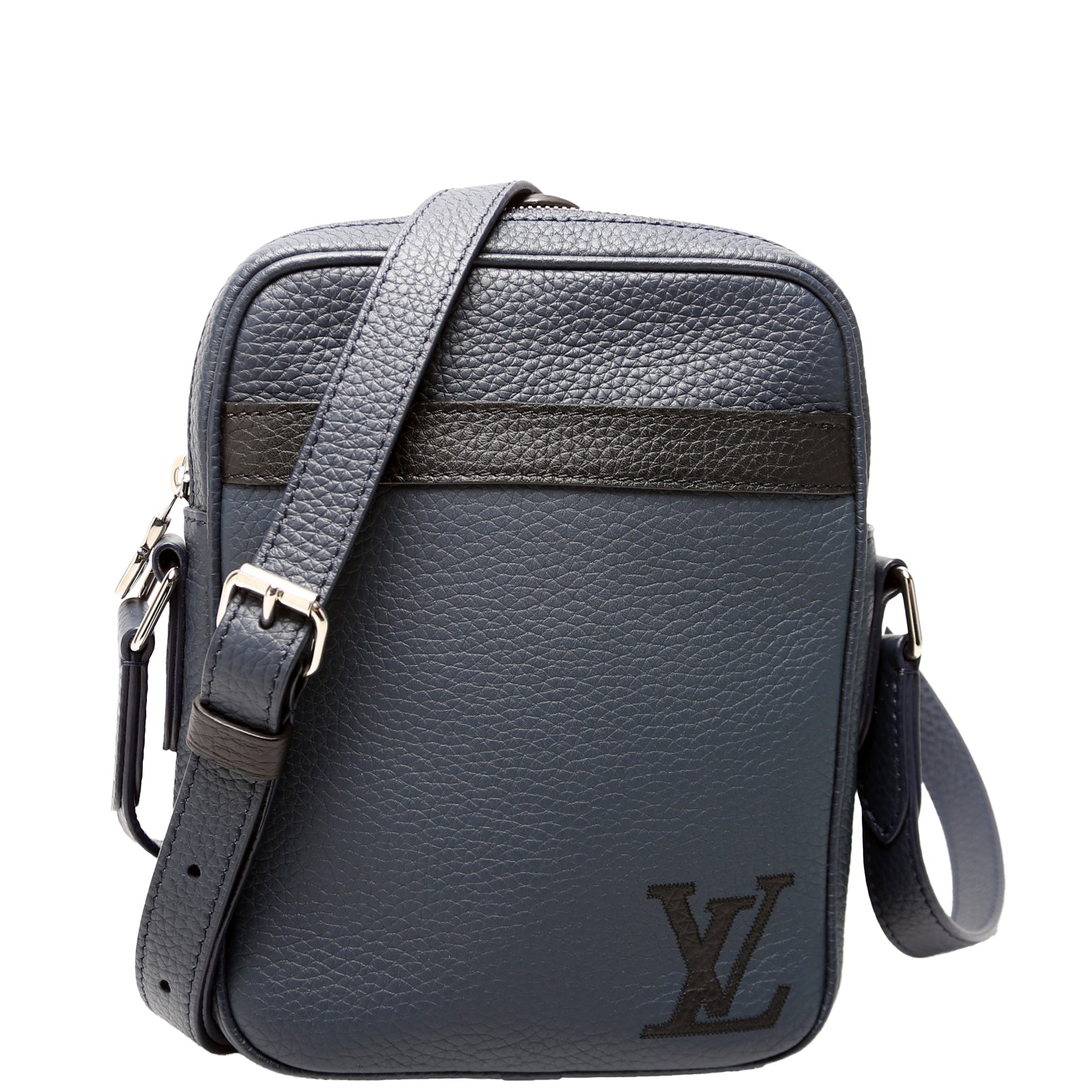 Louis Vuitton Danube Slim Taurillon Leather Blue Handbag