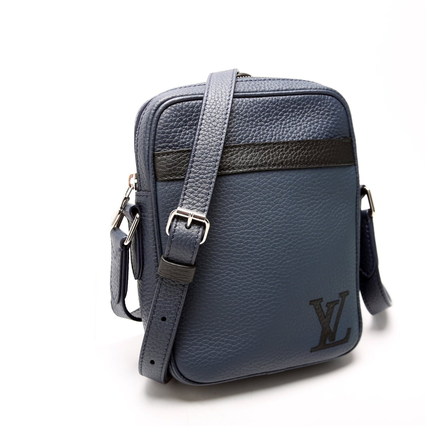 Louis Vuitton Danube Slim Taurillon Leather Blue Handbag