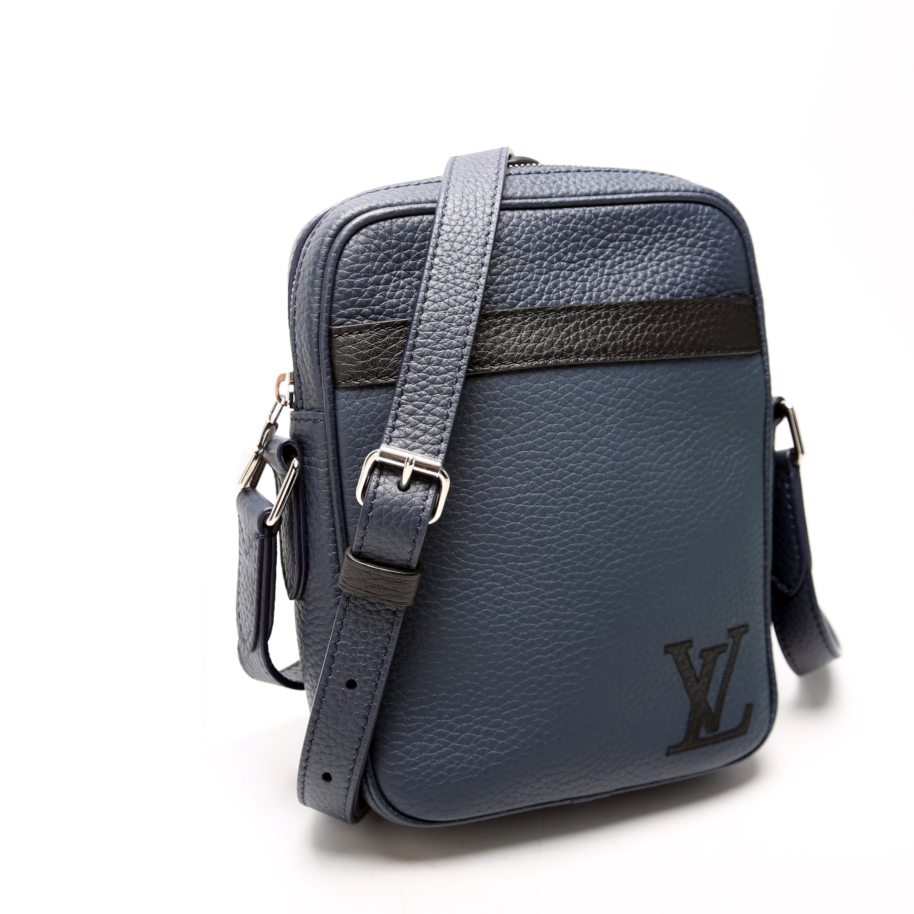 Louis Vuitton Danube Slim Taurillon Leather Blue Handbag