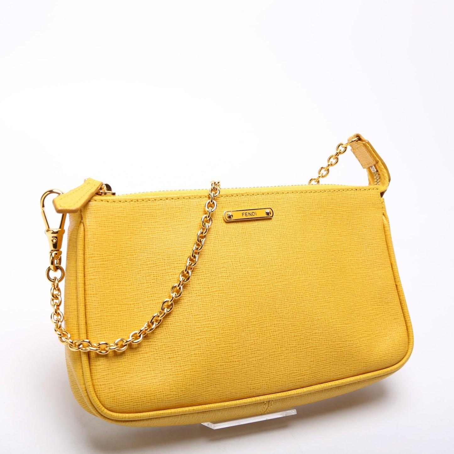 Fendi 8M0271 Elite Pochette Amarena Bag Vitello Yellow Travel Bag