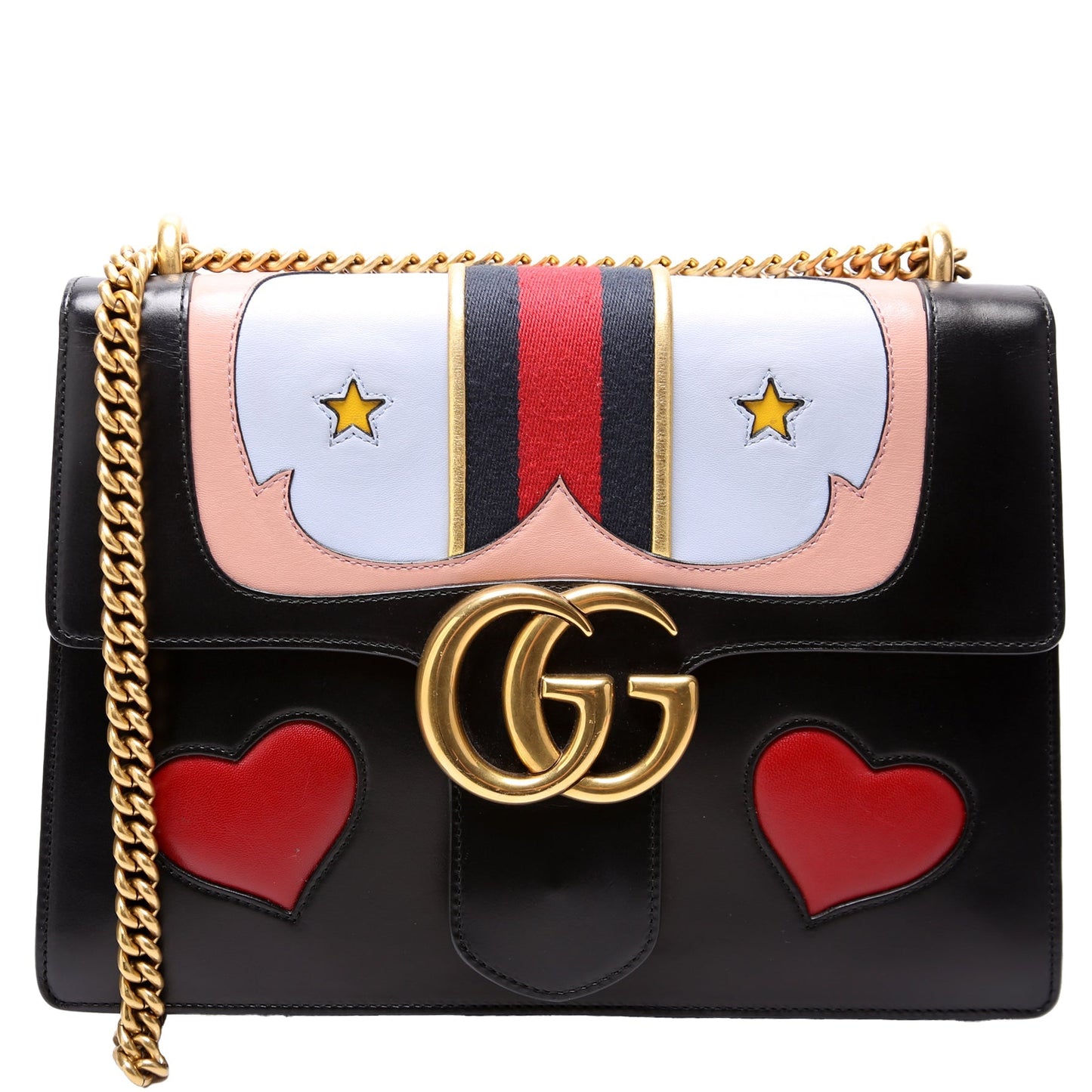 Gucci Marmont Web Heart Medium Travel Bag