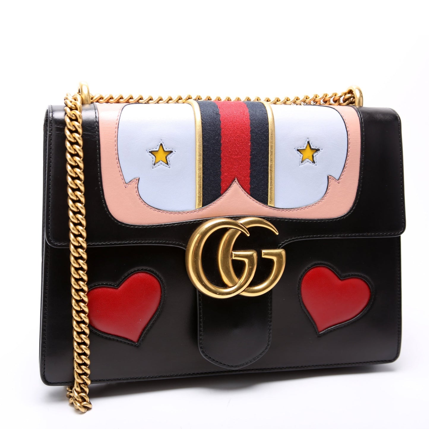 Gucci Marmont Web Heart Medium Travel Bag
