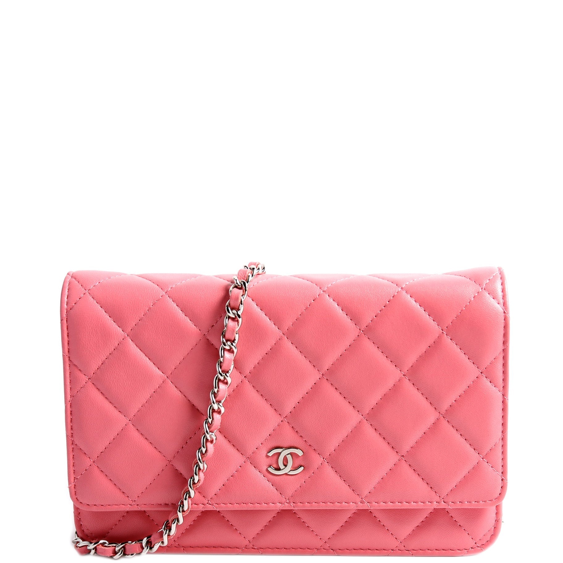 Chanel WOC Classic Quilted Lambskin Pink Clutch Bag