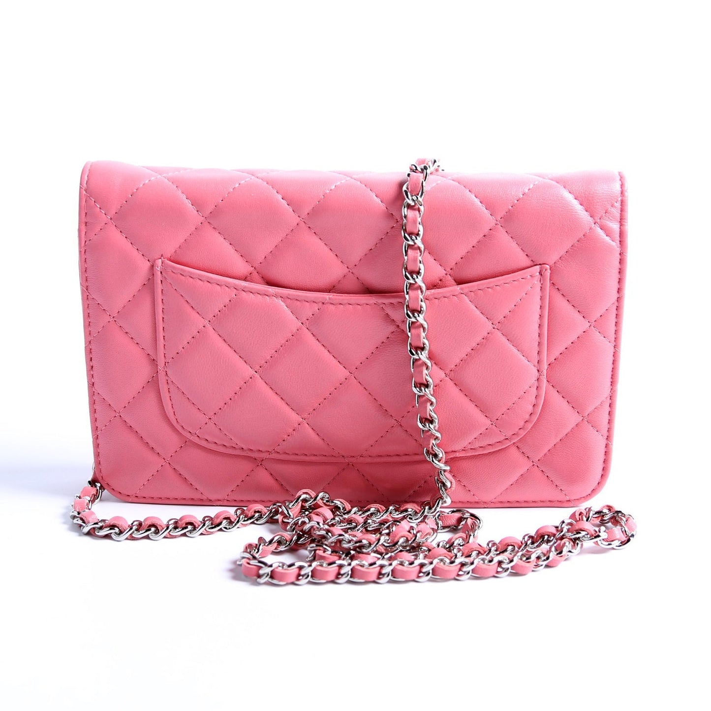 Chanel WOC Classic Quilted Lambskin Pink Clutch Bag