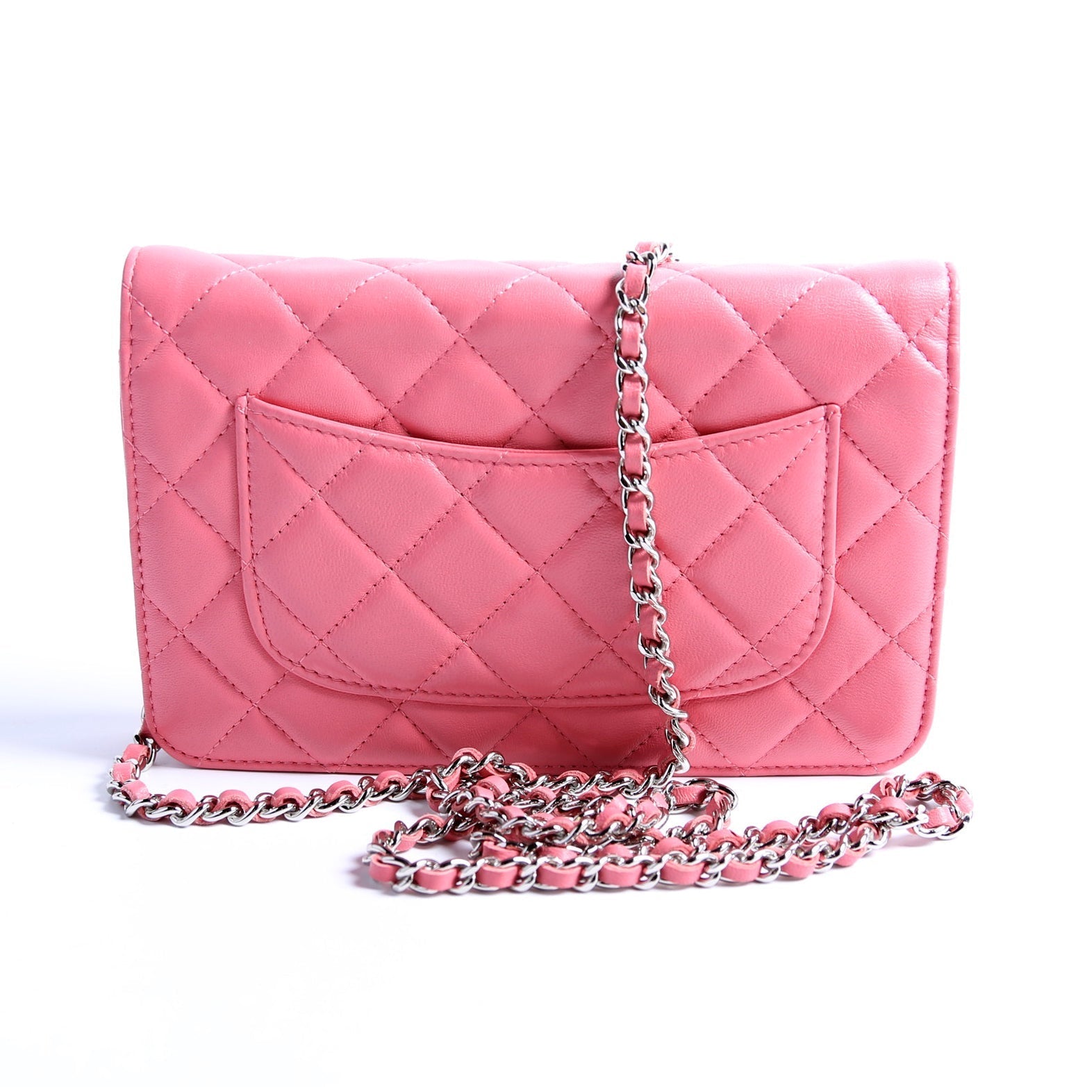 Chanel WOC Classic Quilted Lambskin Pink Clutch Bag