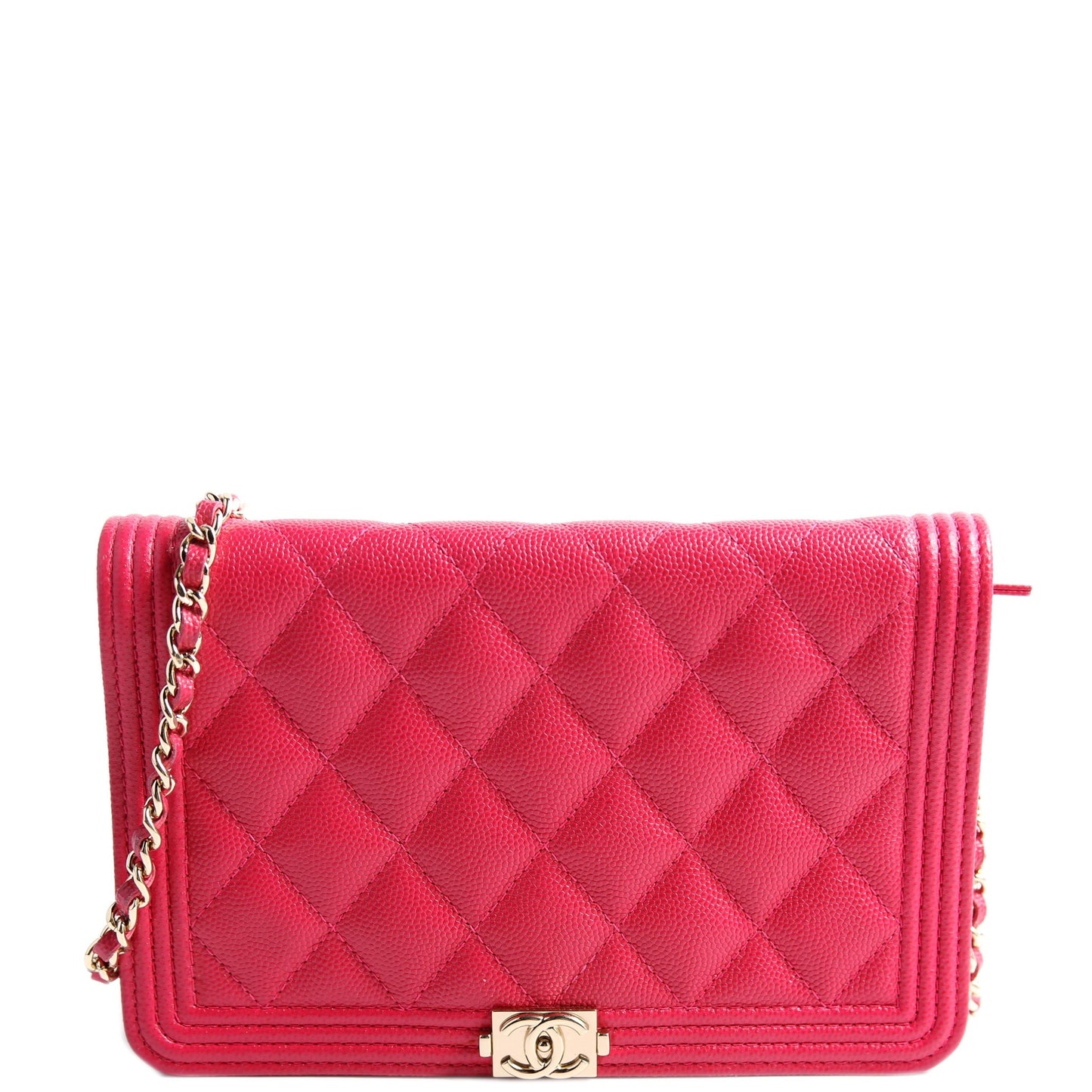 Chanel WOC Boy Caviar Pink Clutch Bag