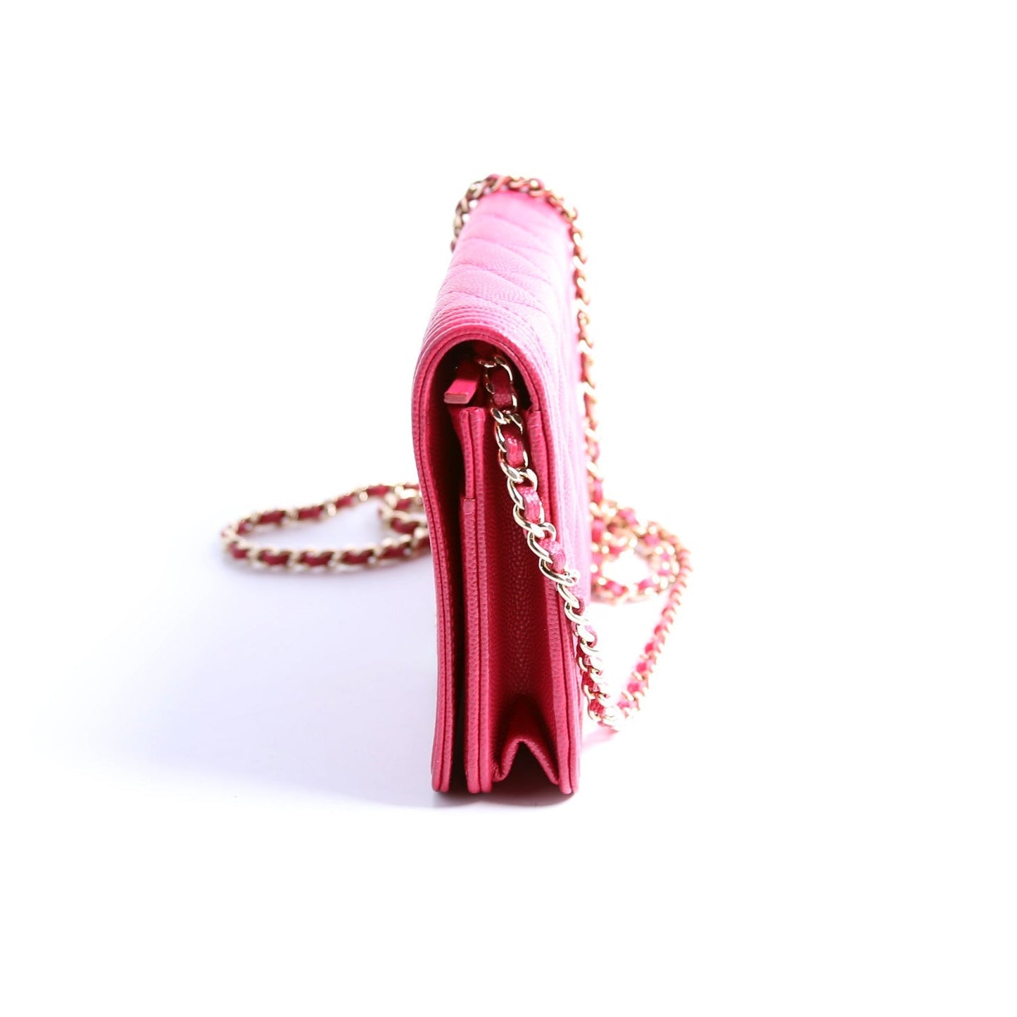 Chanel WOC Boy Caviar Pink Clutch Bag