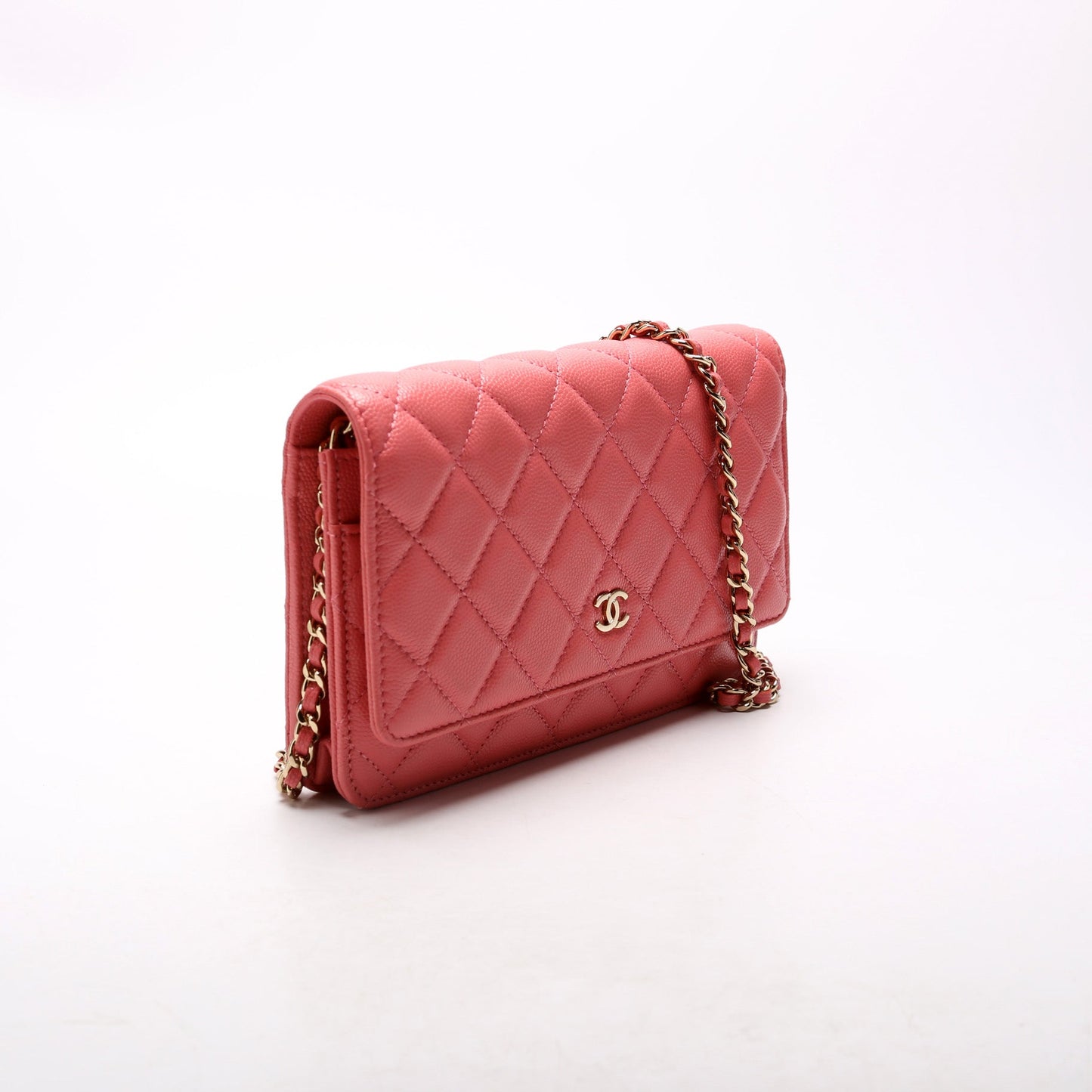 Chanel WOC Classic Quilted Caviar Pink Clutch Bag