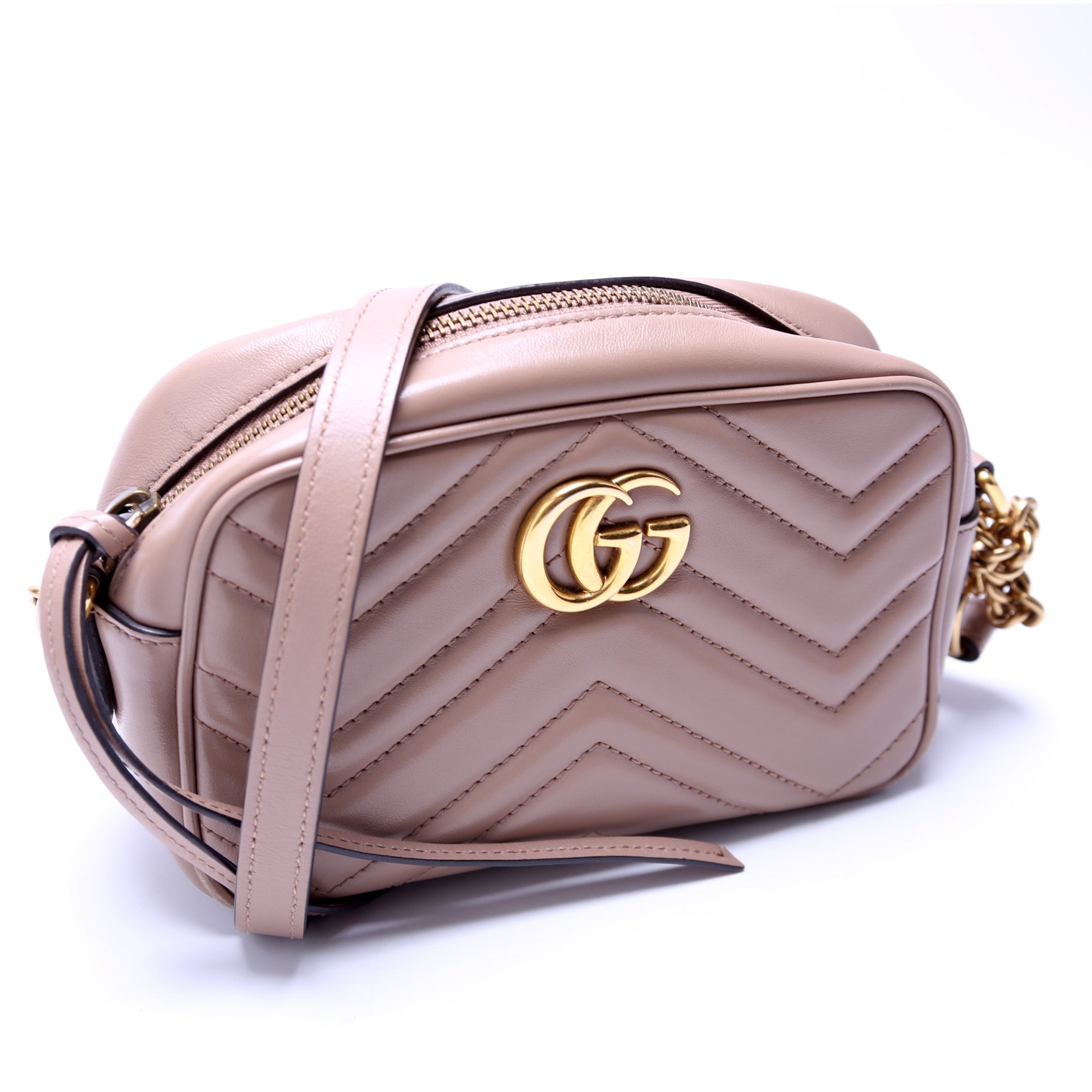 Gucci Marmont Camera Tan Mini Travel Bag