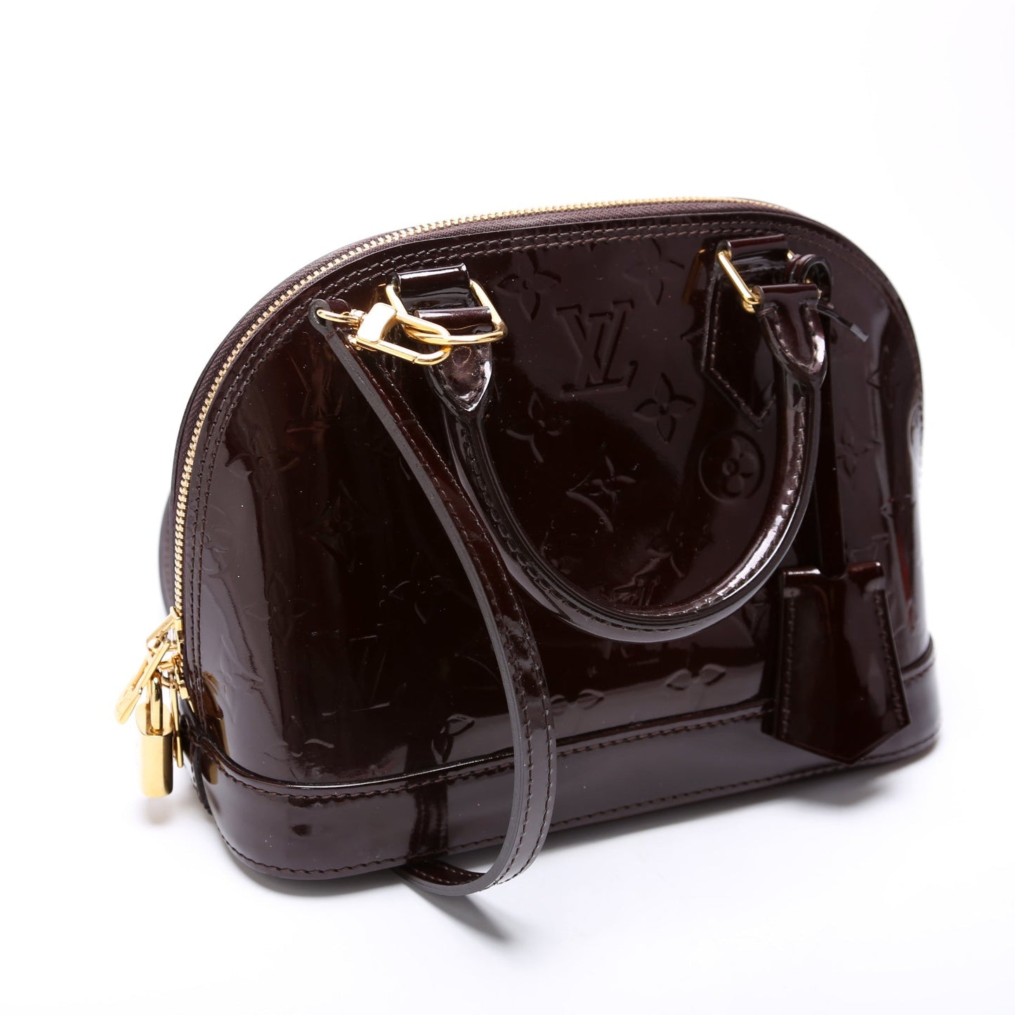 Louis Vuitton Alma BB Burgundy Vernis Handbag