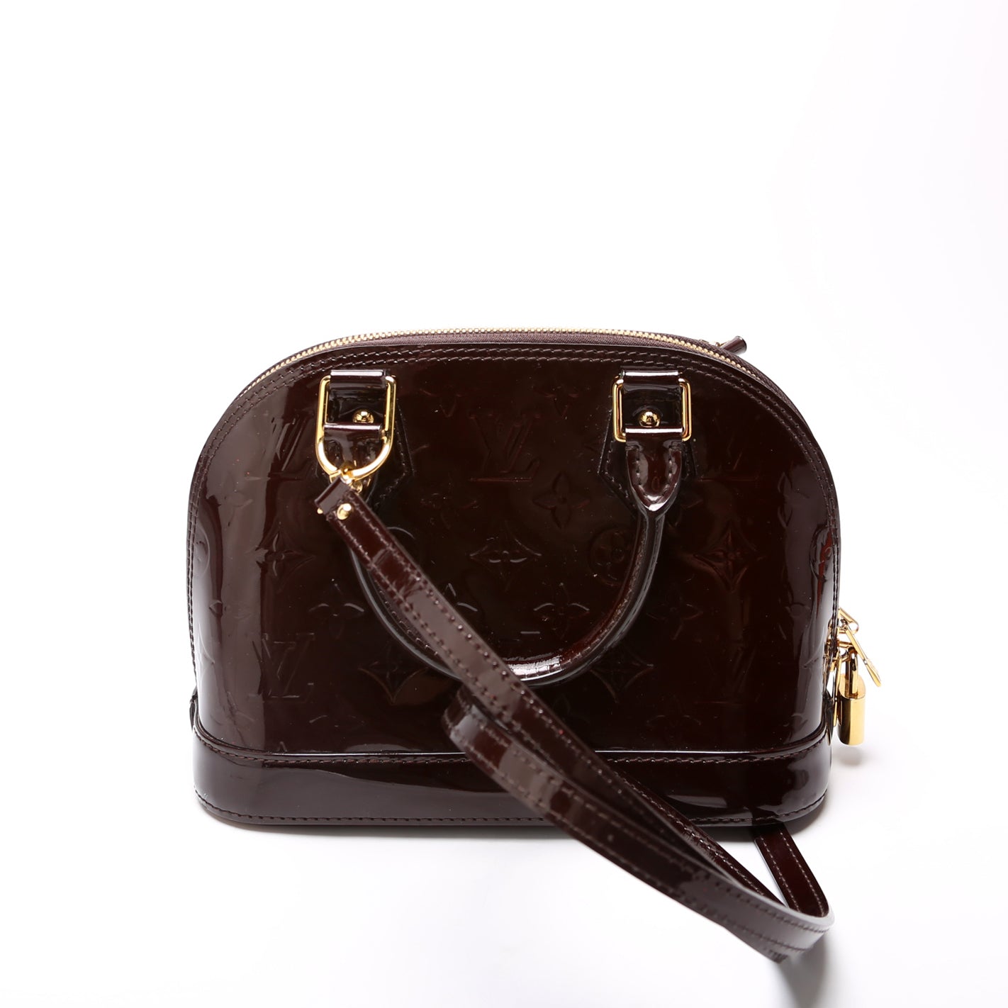 Louis Vuitton Alma BB Burgundy Vernis Handbag