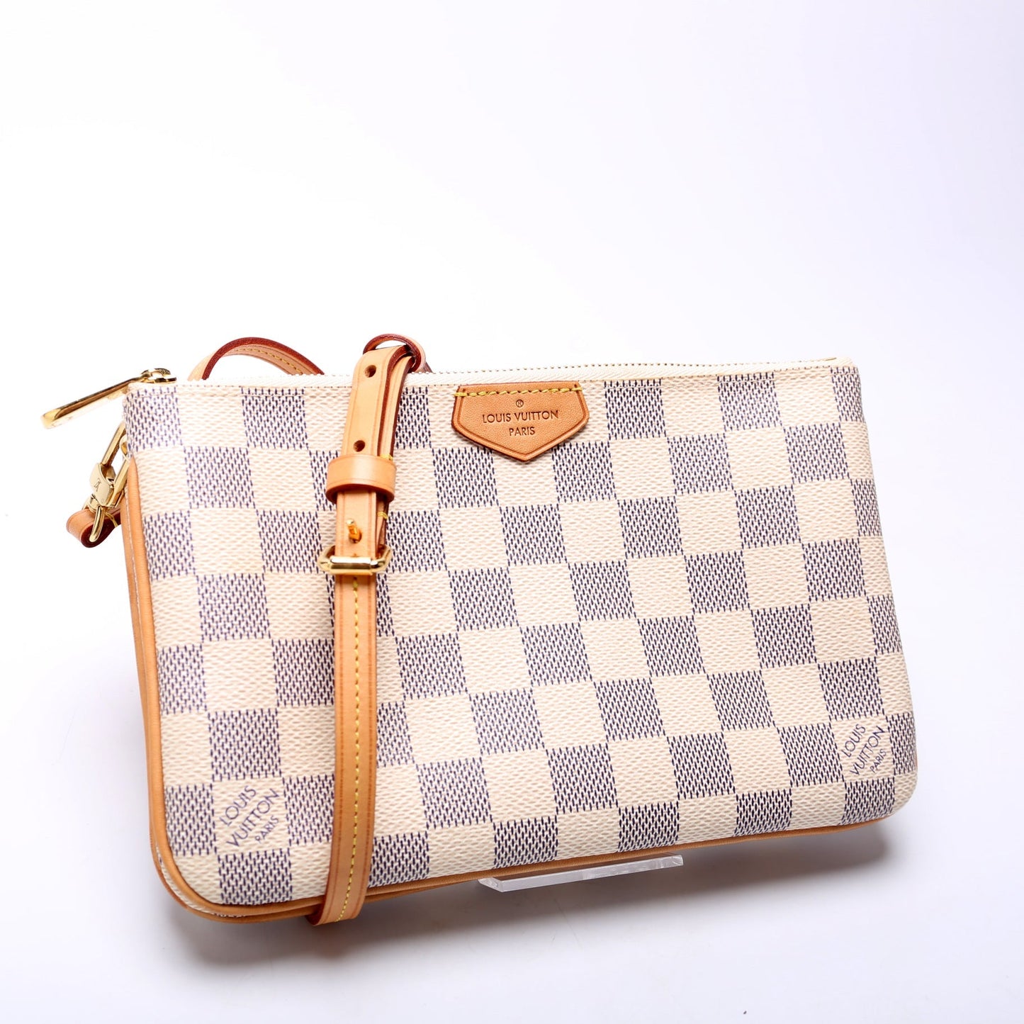 Louis Vuitton Double Zip Pochette Azur Damier Clutch Bag Azur 5