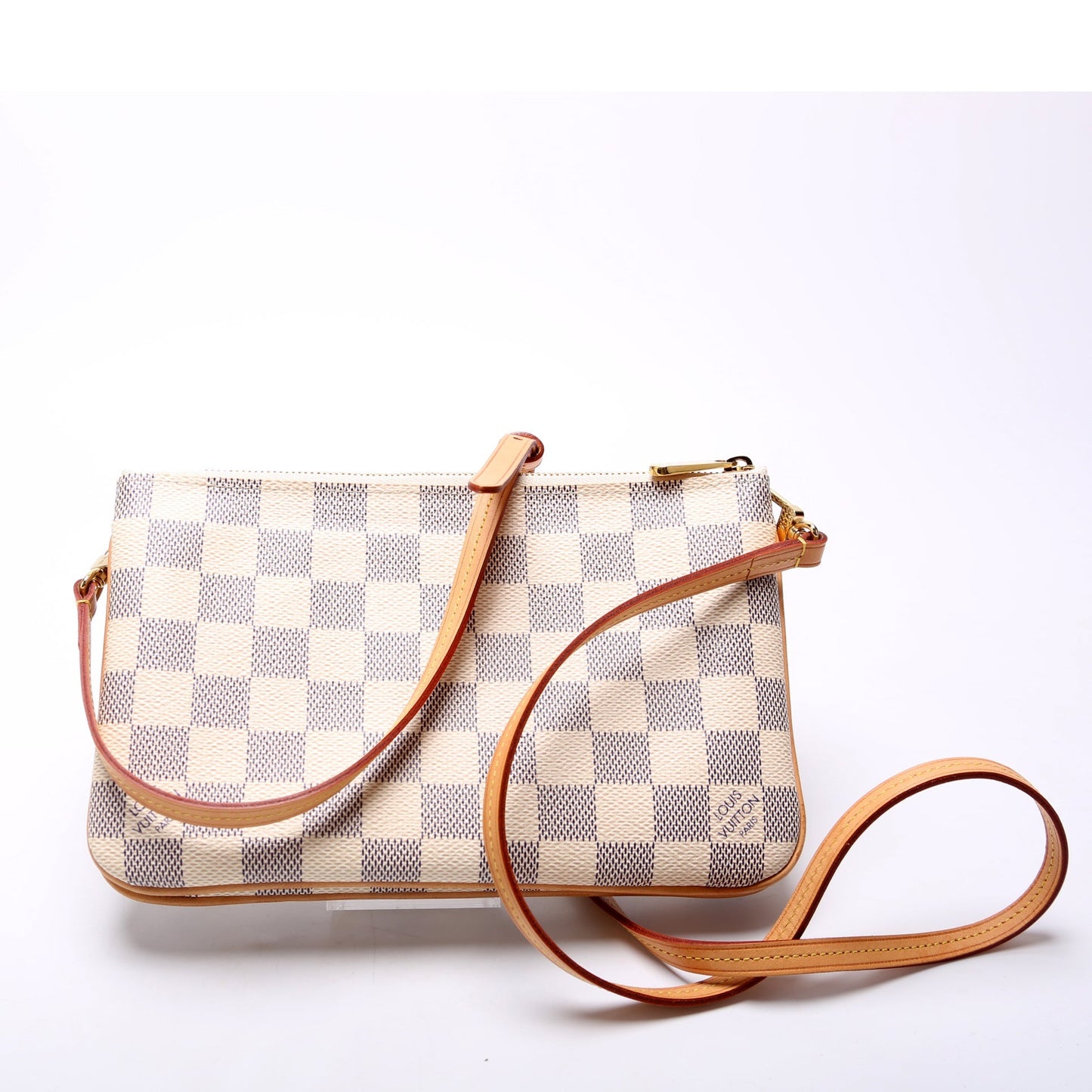 Louis Vuitton Double Zip Pochette Azur Damier Clutch Bag Azur 5