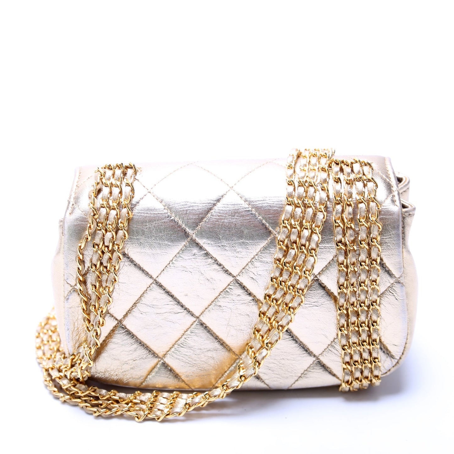 Chanel Multi Flap Gold Handbag