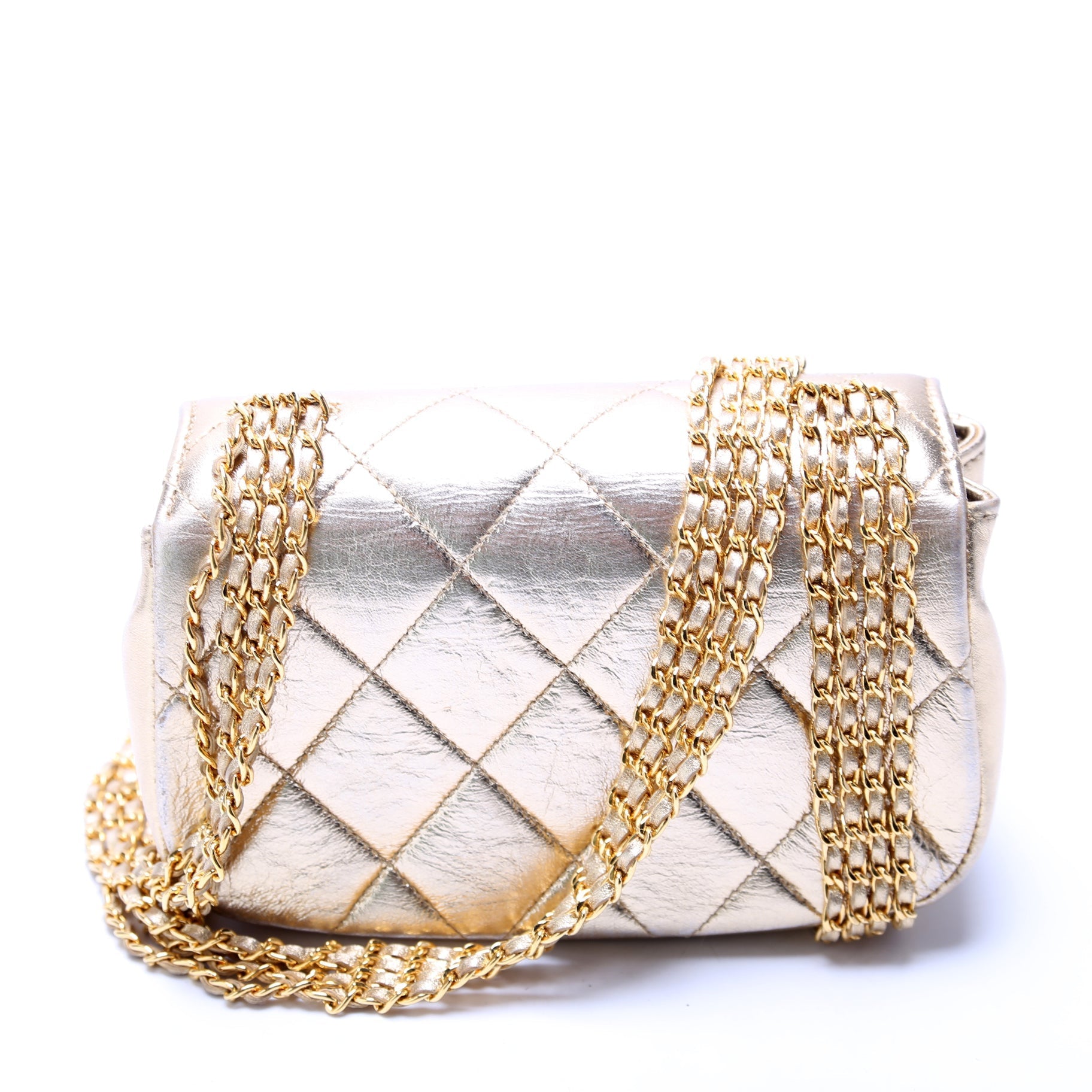 Chanel Multi Flap Gold Handbag