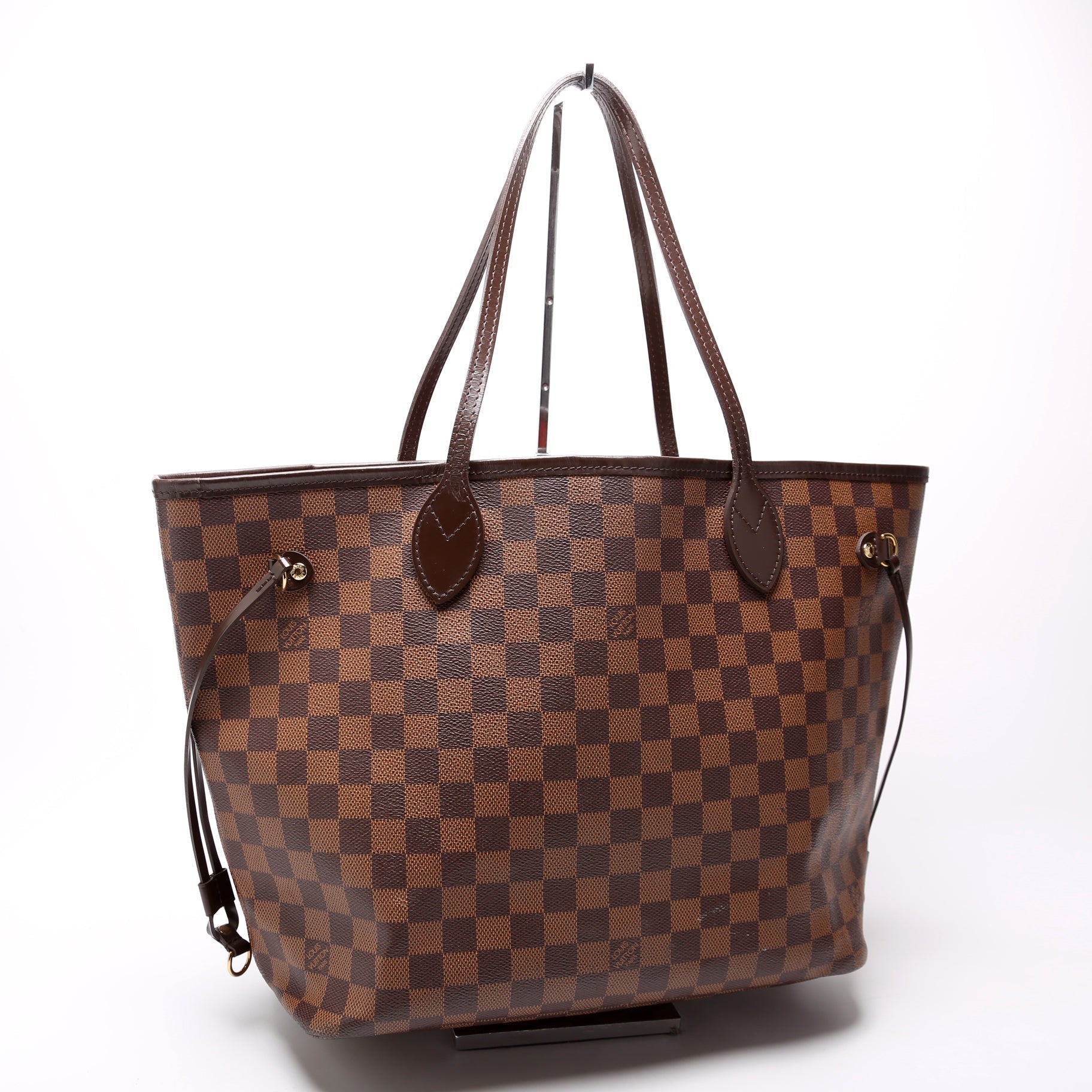 Louis Vuitton Neverfull MM Ebene Damier Red Tote Bag Red 5