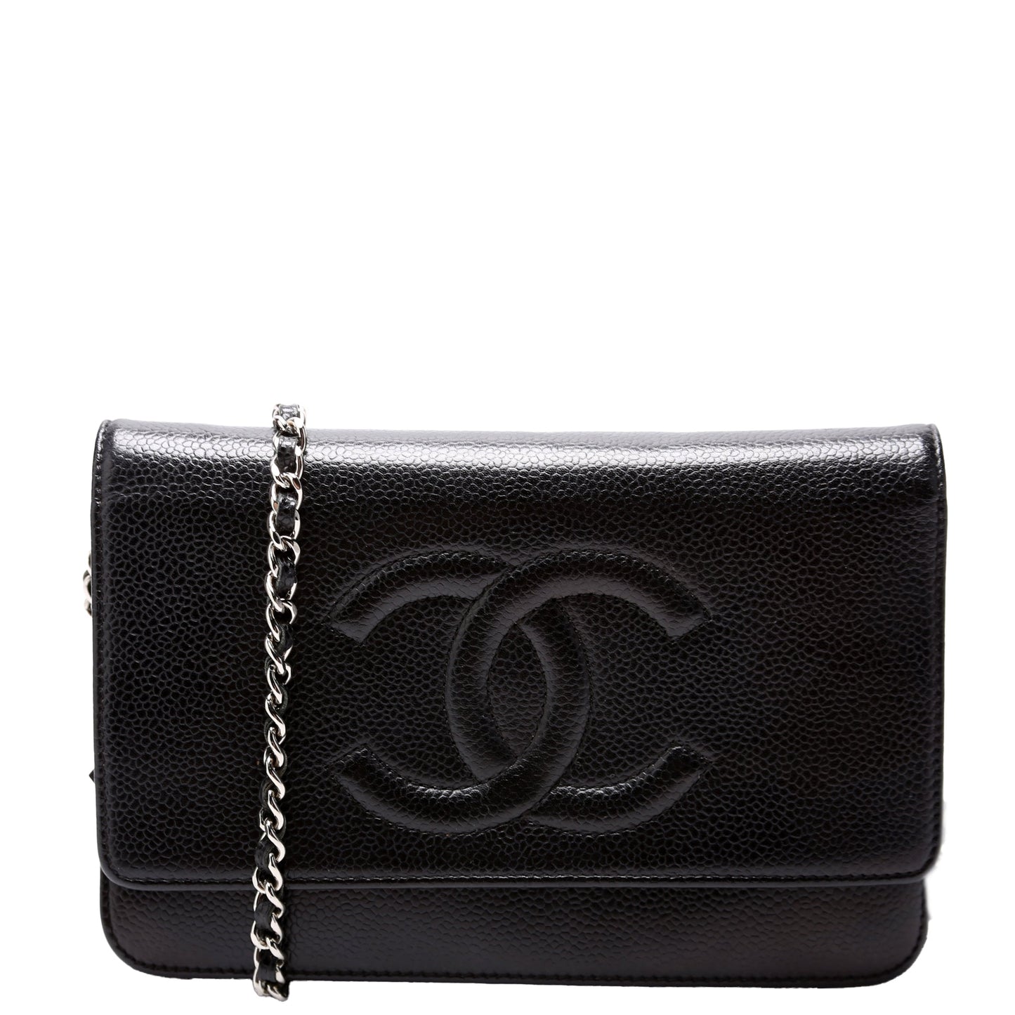 Chanel WOC Timeless CC Caviar Black Clutch Bag