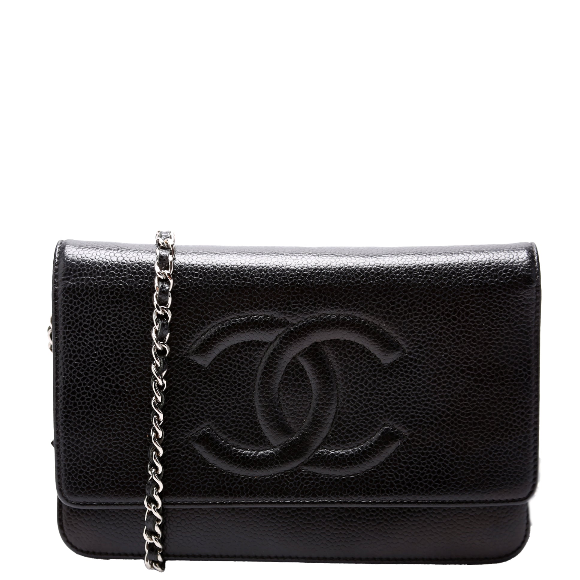 Chanel WOC Timeless CC Caviar Black Clutch Bag