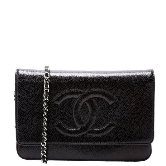 Chanel WOC Timeless CC Caviar Black Clutch Bag