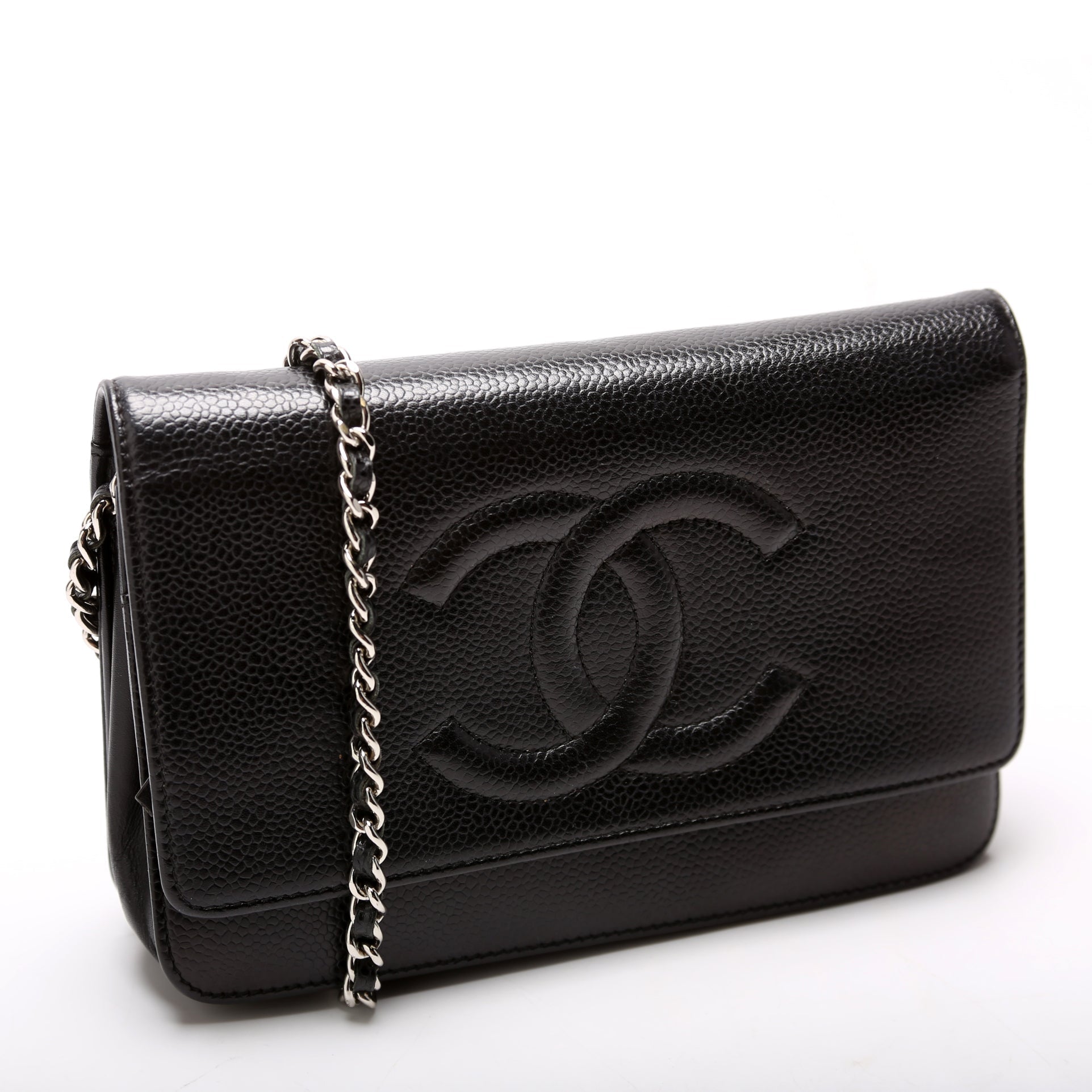 Chanel WOC Timeless CC Caviar Black Clutch Bag