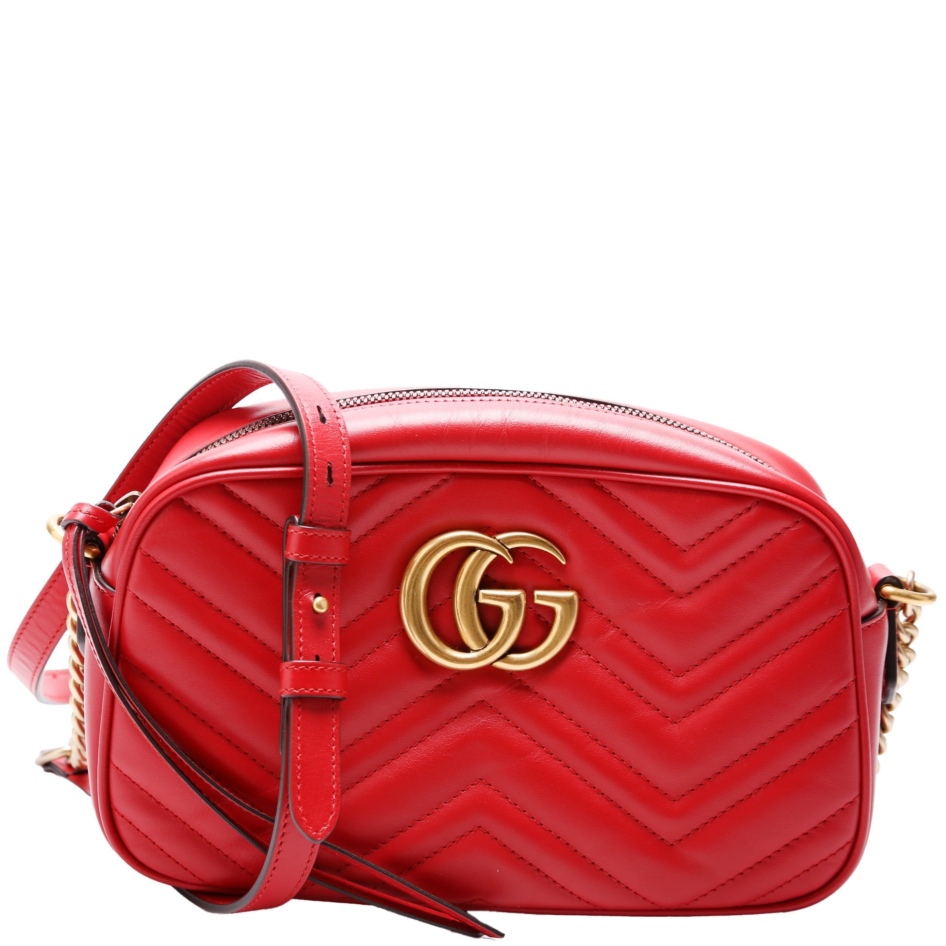 Gucci Marmont Camera Leather Red Small Handbag