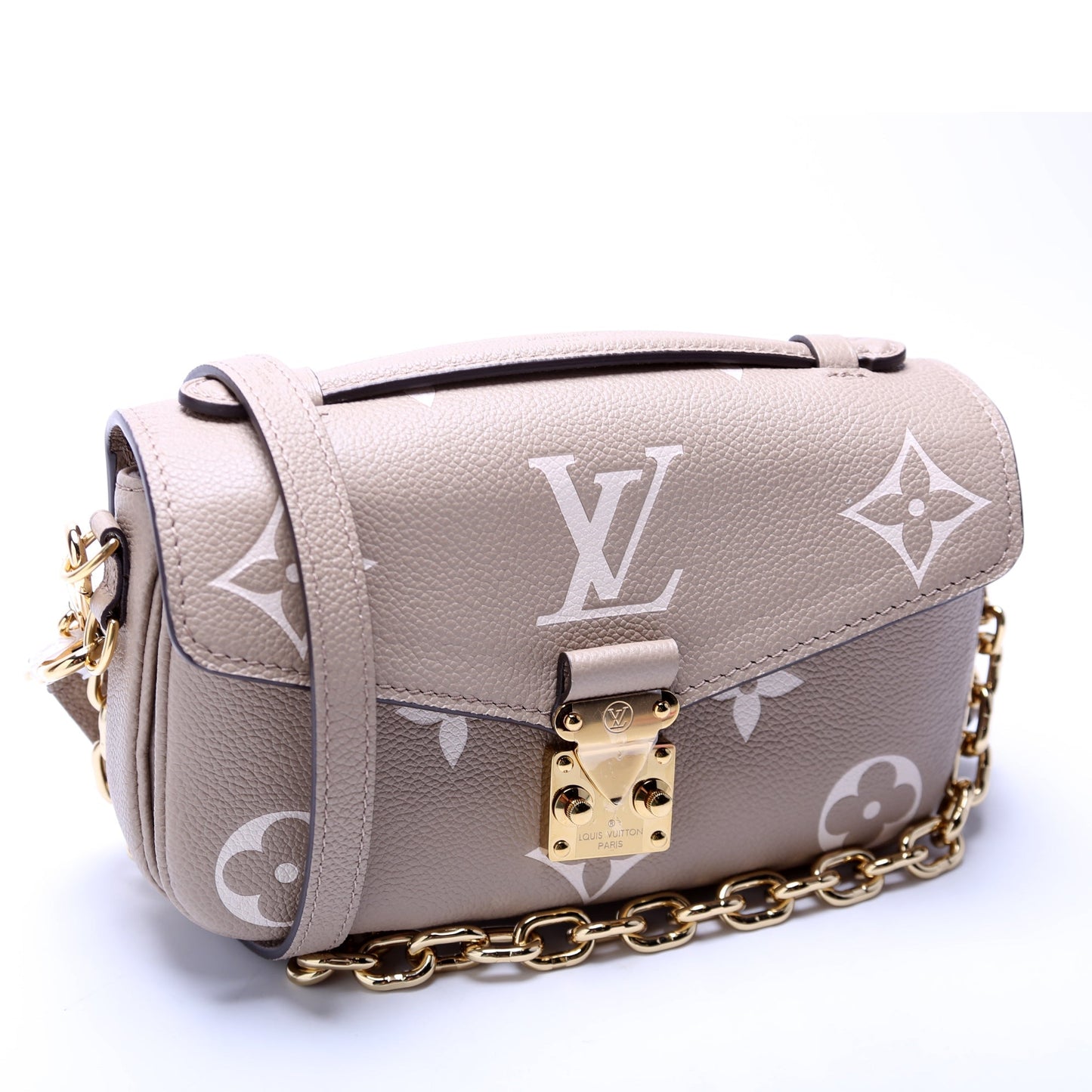 Louis Vuitton Pochette Metis East West Bicolor Empreinte Clutch Bag Empreinte Taupe