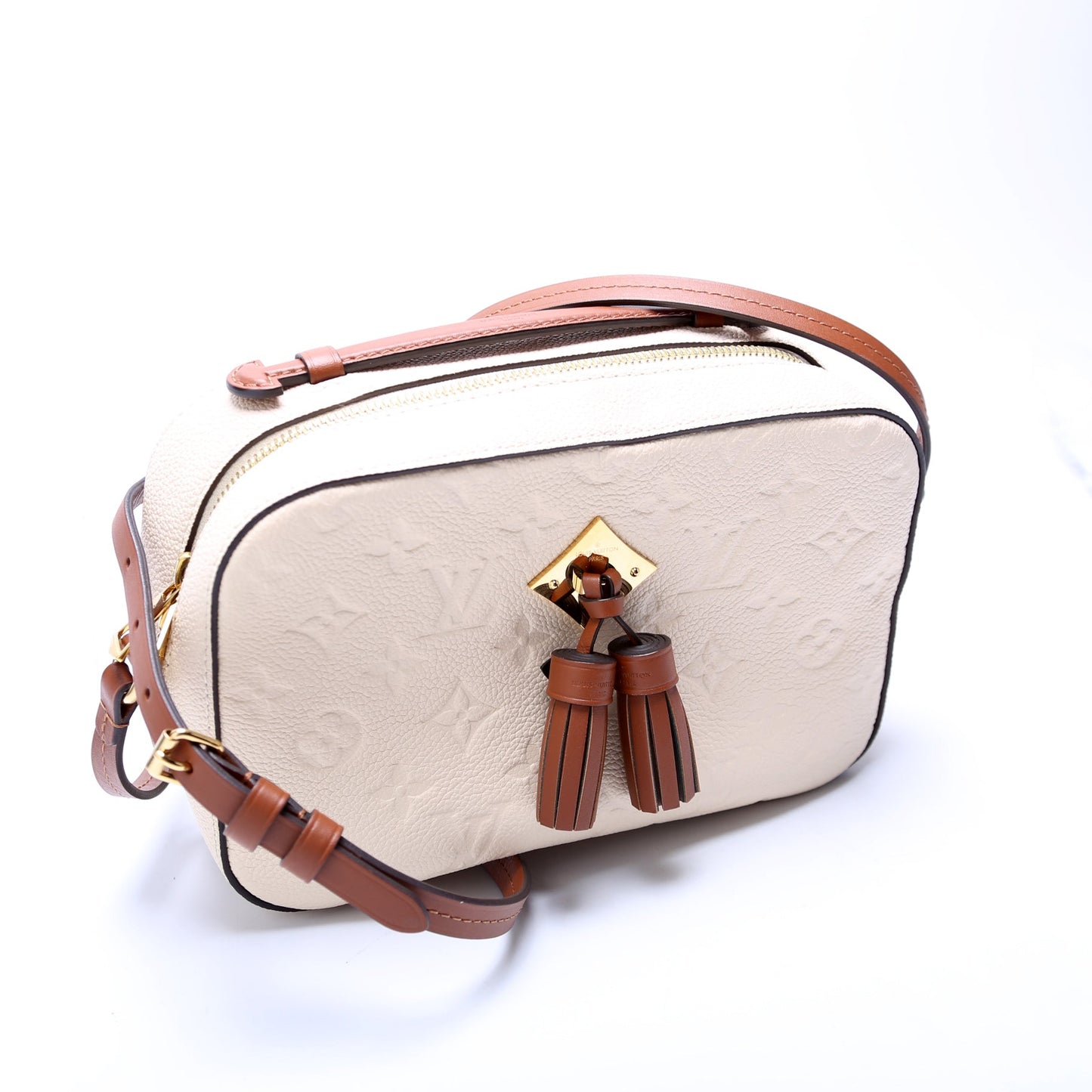 Louis Vuitton Saintonge Cream Empreinte Handbag