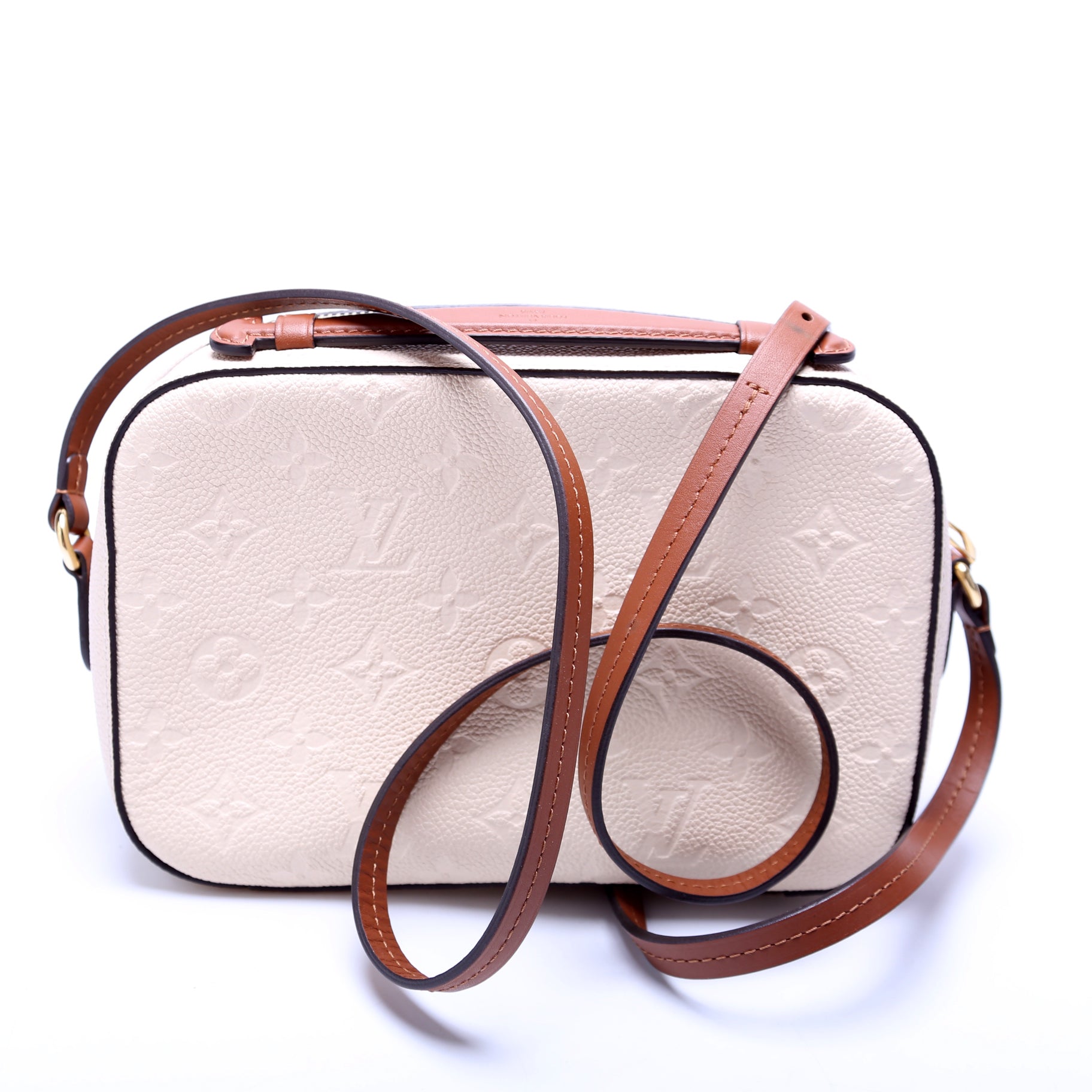 Louis Vuitton Saintonge Cream Empreinte Handbag