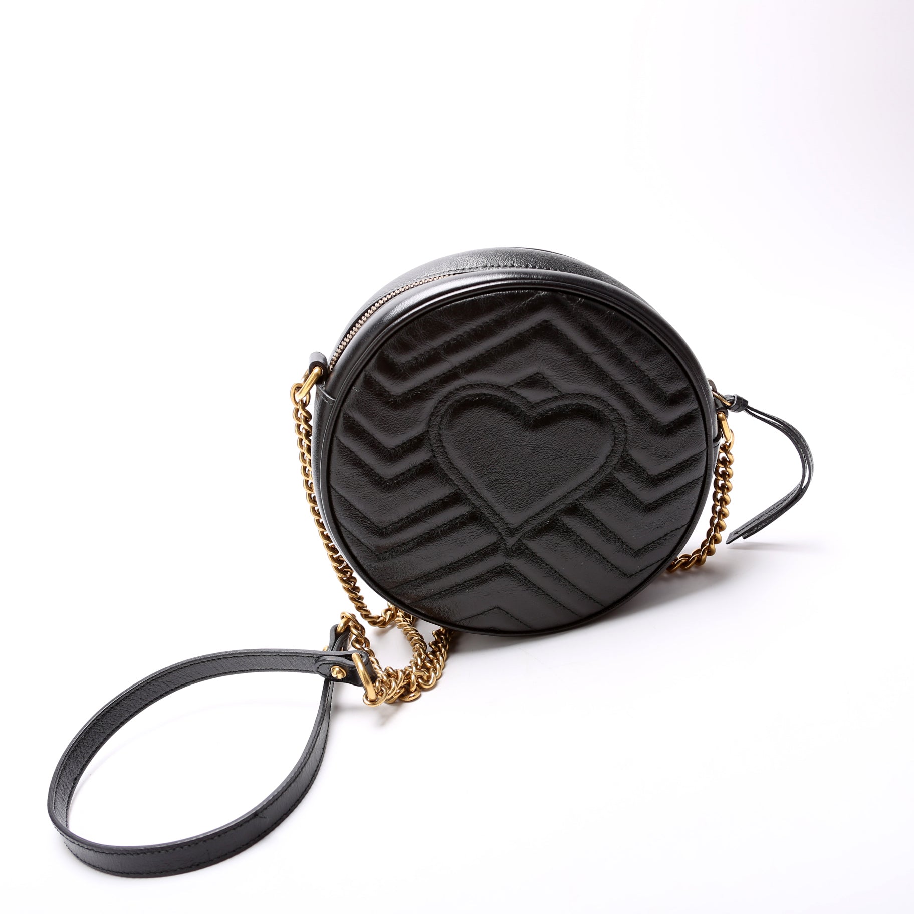 Gucci Marmont Round Black Mini Travel Bag Black 1