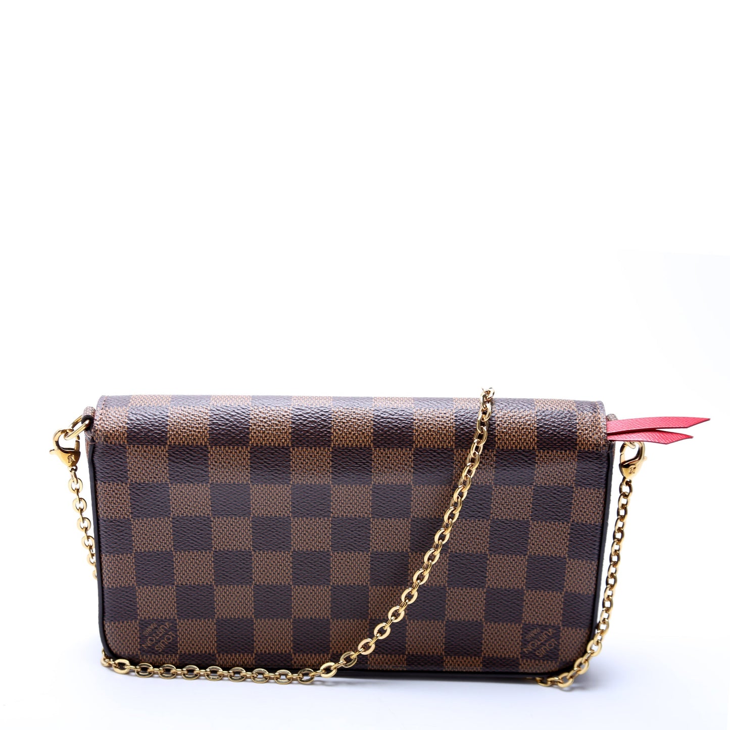 Louis Vuitton Pochette Felicie Ebene Damier Red Clutch Bag