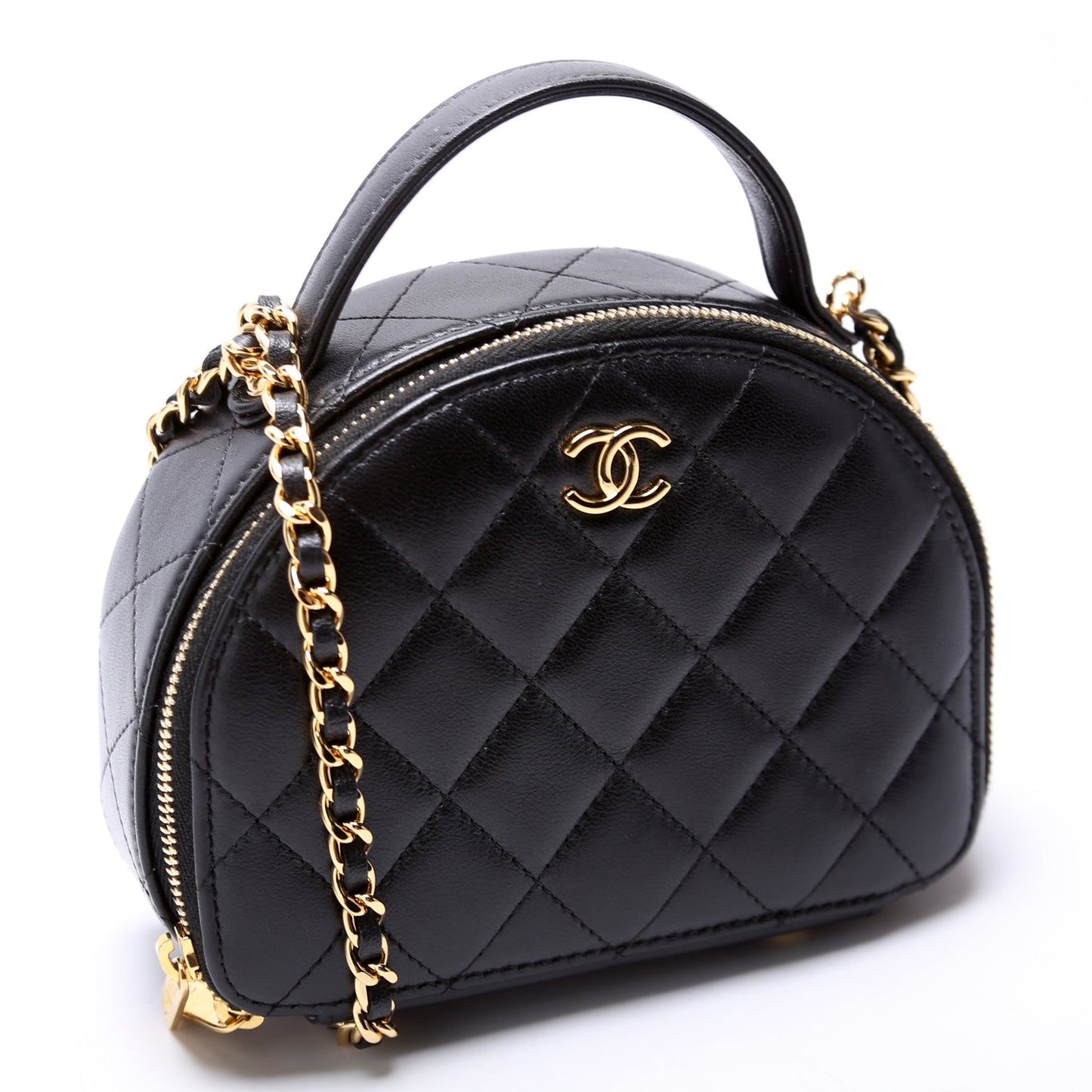 Chanel Chic Riviera Top Handle Vanity Lambskin Black Small Handbag