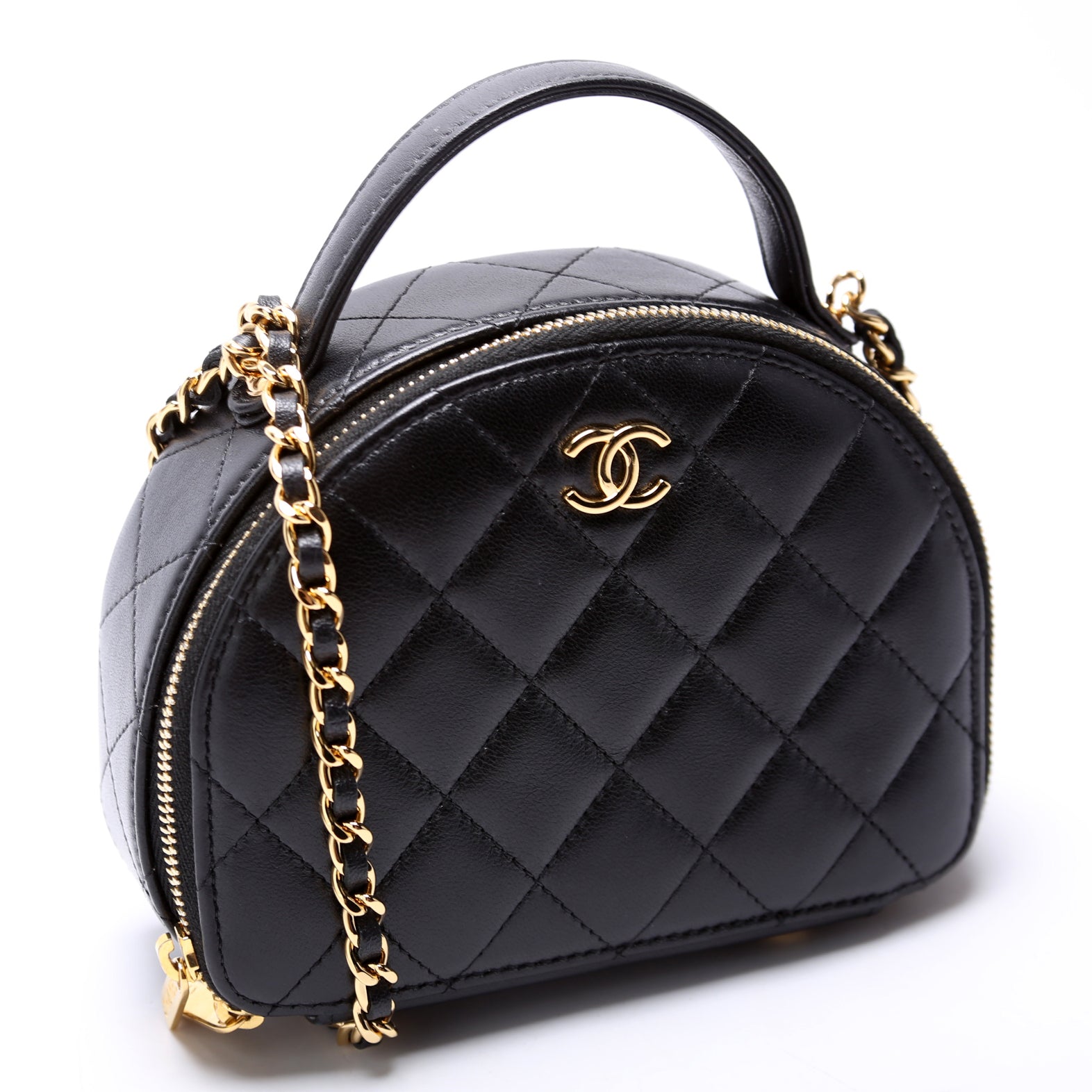 Chanel Chic Riviera Top Handle Vanity Lambskin Black Small Handbag
