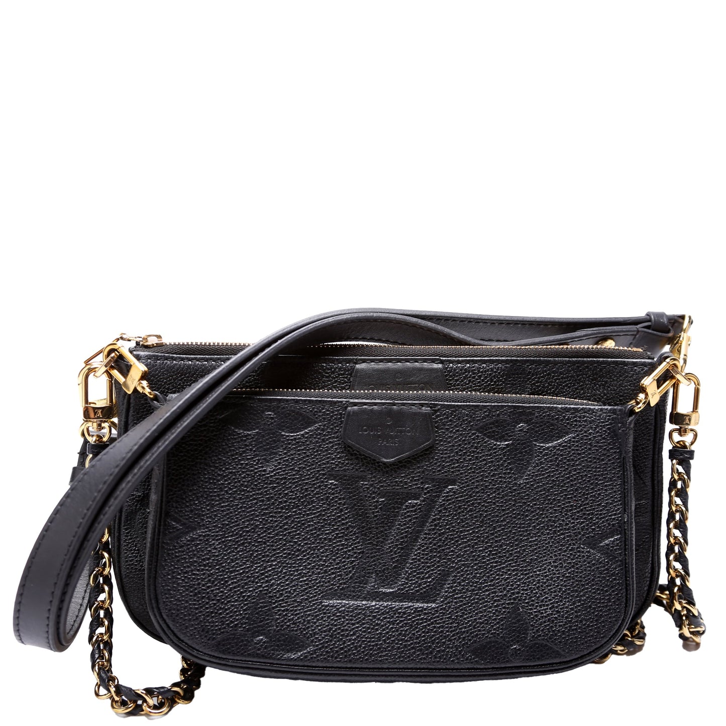 Louis Vuitton Multi Pochette Empreinte Black Clutch Bag Black 2
