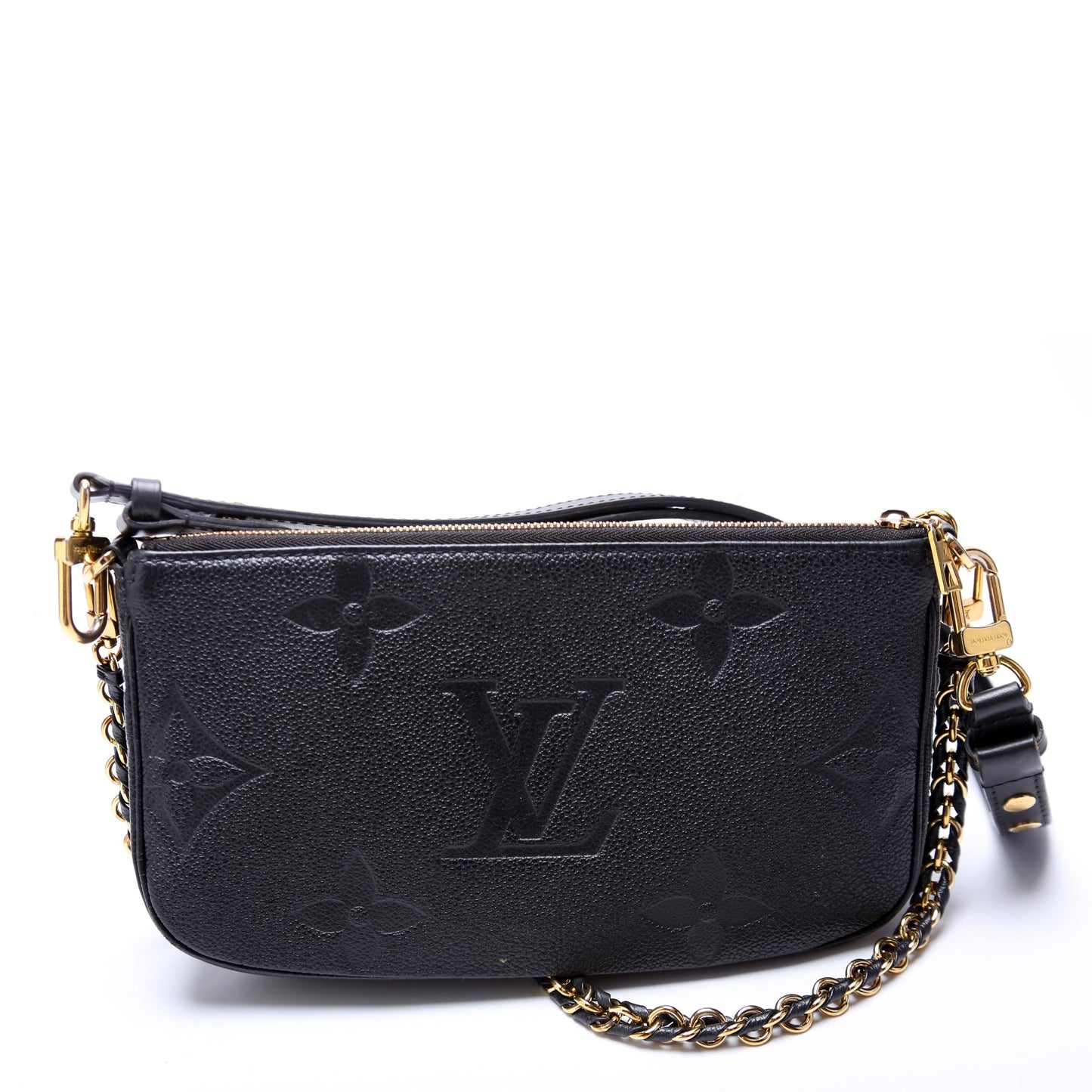 Louis Vuitton Multi Pochette Empreinte Black Clutch Bag Black 2