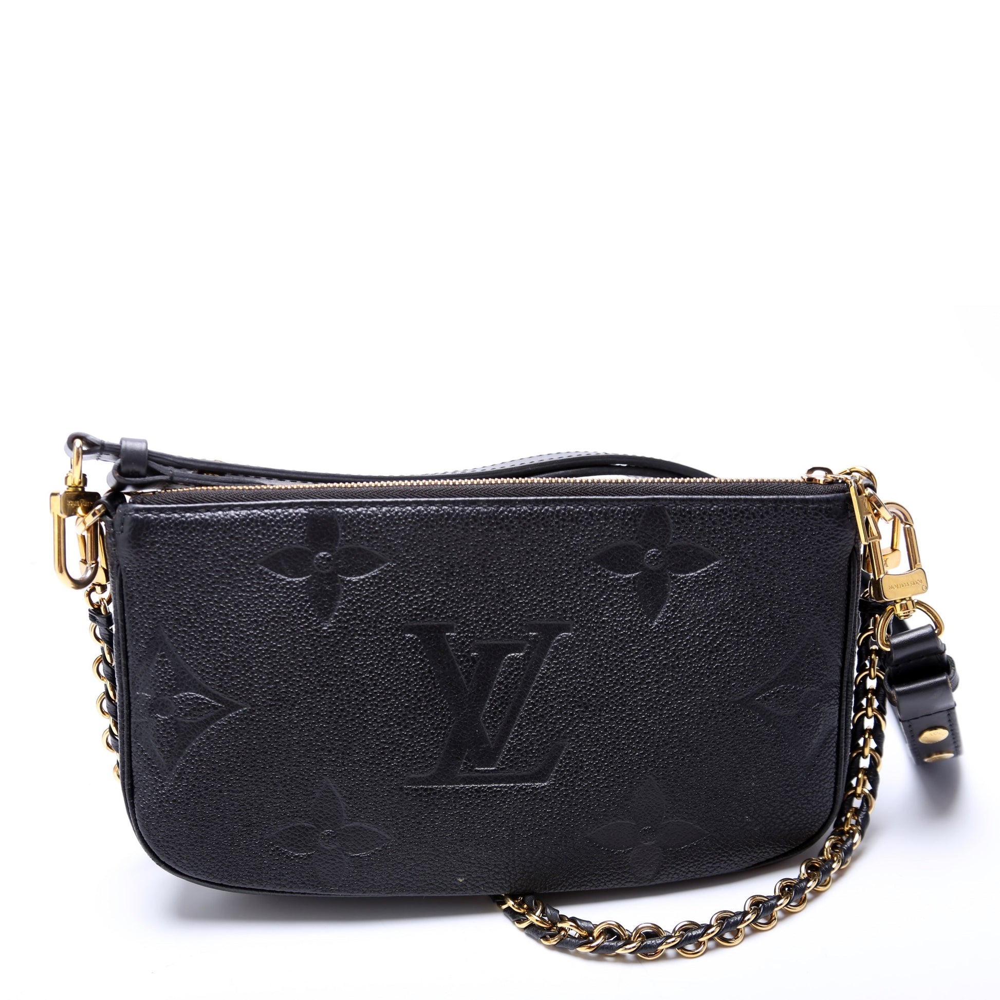 Louis Vuitton Multi Pochette Empreinte Black Clutch Bag Black 2