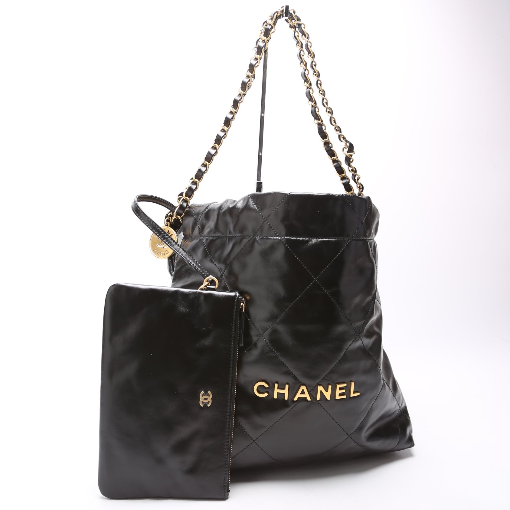 Chanel 22 Quilted Hobo RFID Black Shoulder Bag