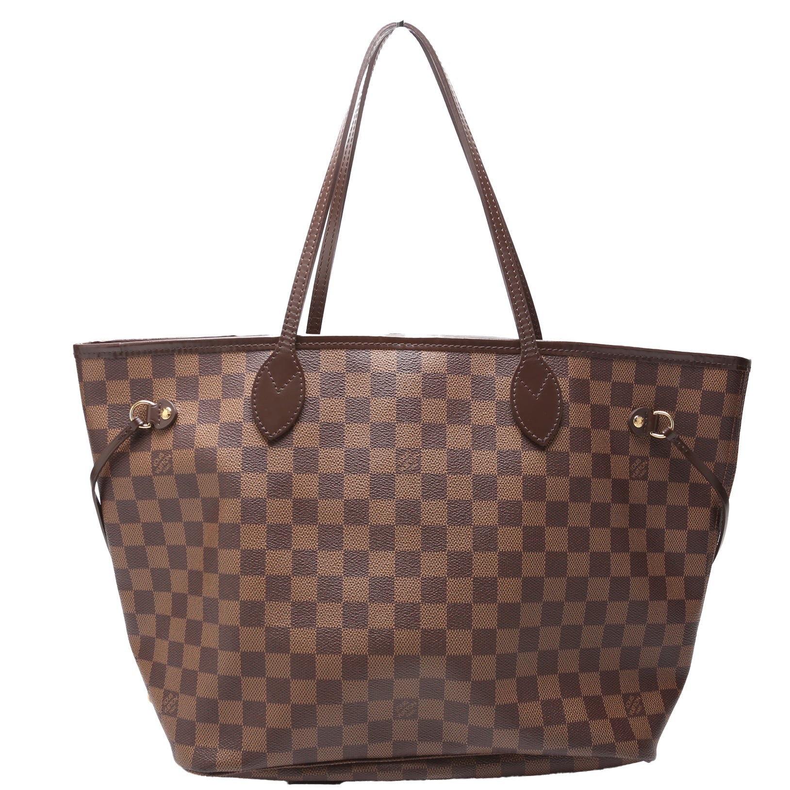 Louis Vuitton Neverfull MM Ebene Damier Red Tote Bag Red 4