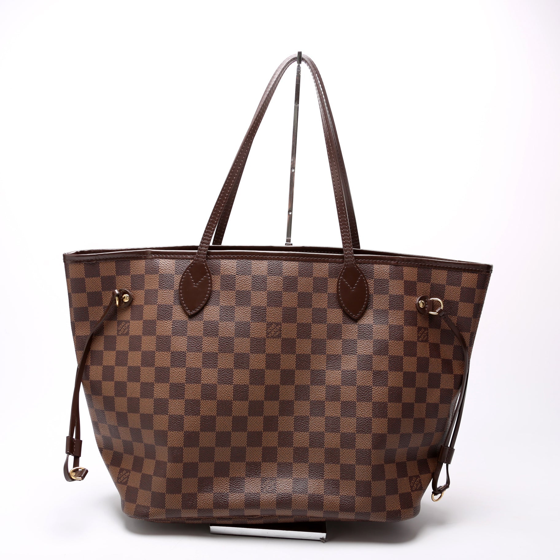 Louis Vuitton Neverfull MM Ebene Damier Red Tote Bag Red 4